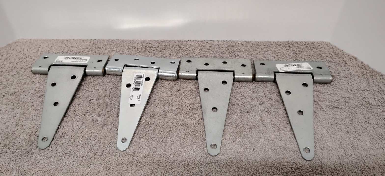 4 NEW HILLMAN Heavy Duty T-Hinges / Silver / Finish Galvanized / 852570. (03)