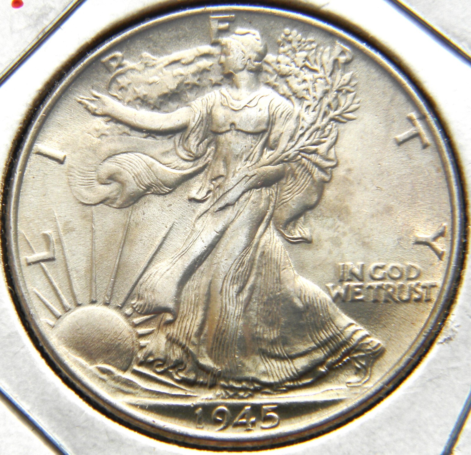 1945 (P) Walking Liberty Silver Half Dollar, Grade: GEM BU, Beautiful Original