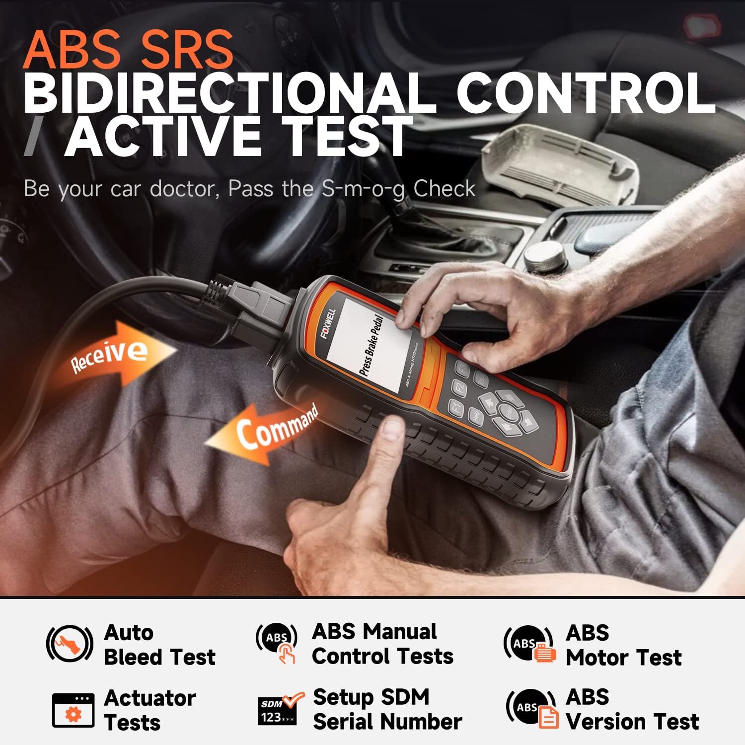 Foxwell NT630 Plus SAS SRS ABS Bleeding Code Reader OBD2 Scanner Car Diagnostic