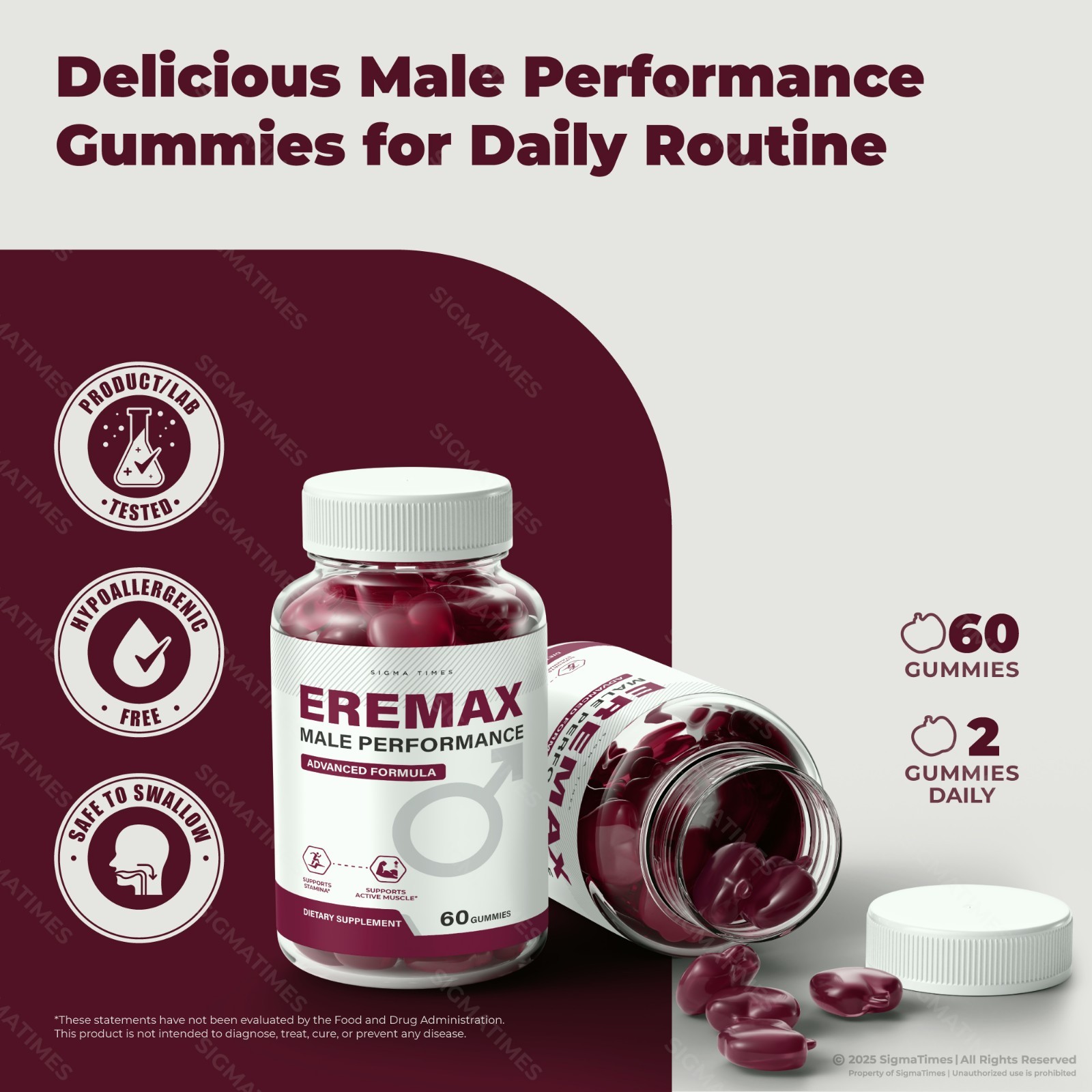 Eremax Gummies – Men’s Vitality & Performance Support Supplement 60ct