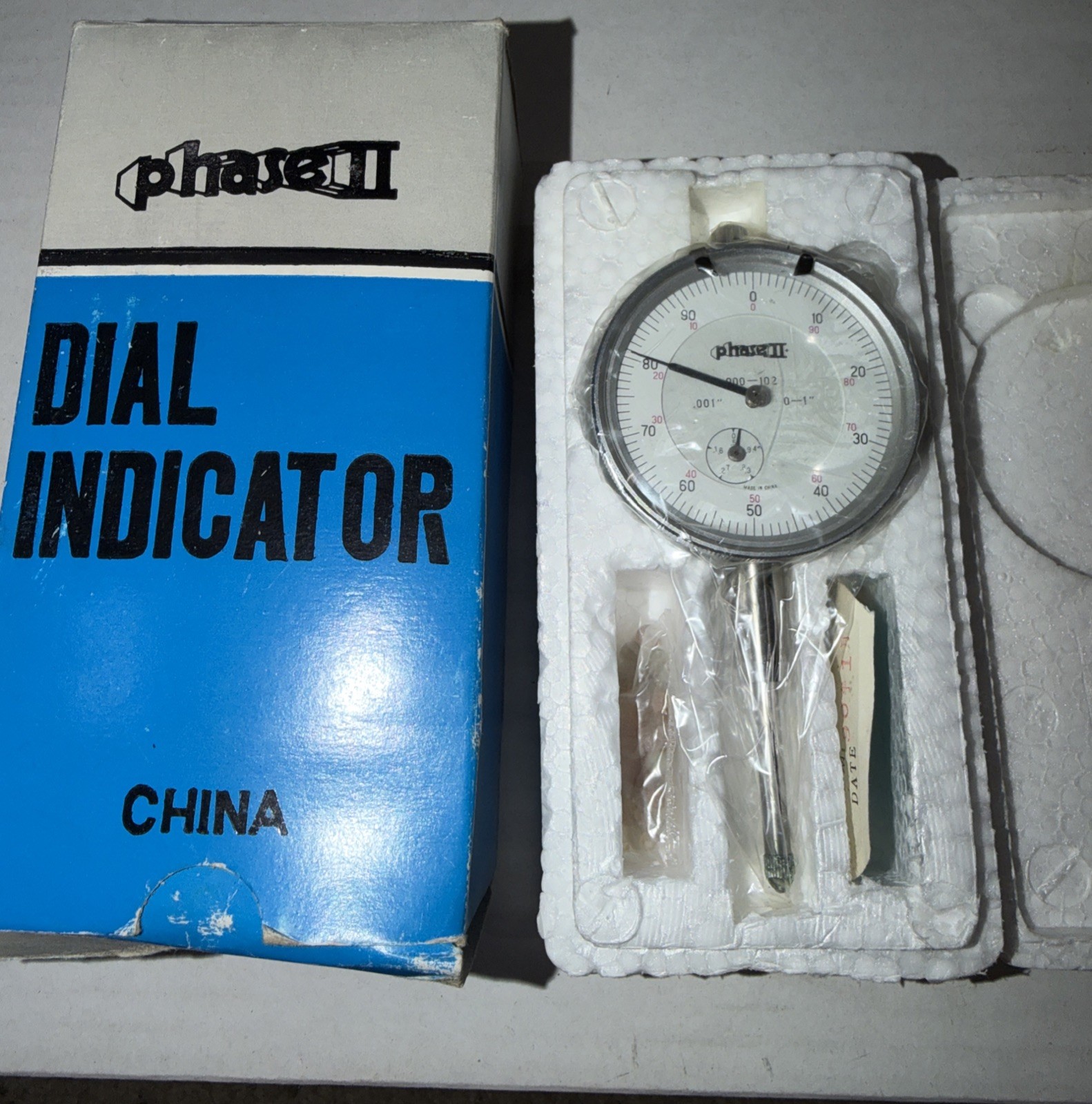 Precision 0-1" Range, 0-100 Dial test Indicator .0005" Graduation - NOS Phase II