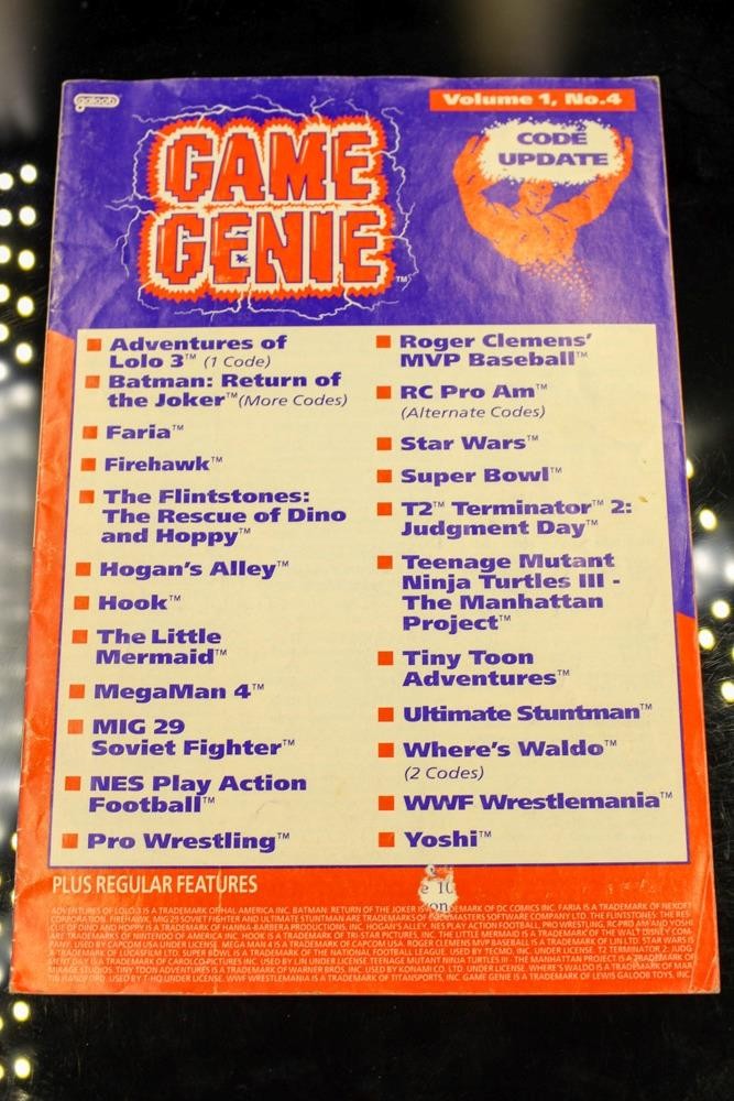 NO GAME- Nintendo NES Galoob Game Genie Code Update Volume 1 NumbeR 4