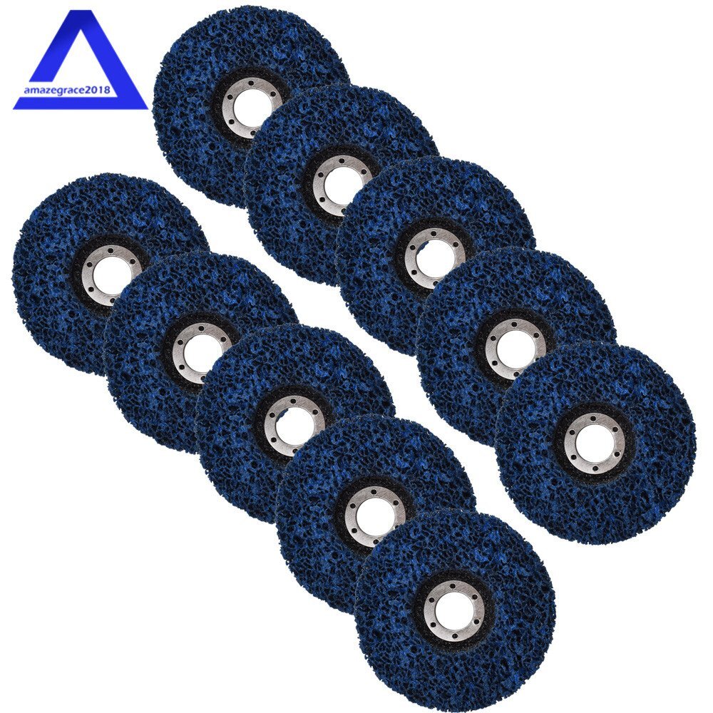 10 Pack 4.5''x7/8" Poly Strip Disc Wheel Paint Rust Removal Clean Angle Grinder