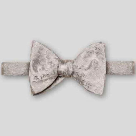 Eton Floral Jacquard Silk Bow Tie - Light/Pastel Gray - retail $130