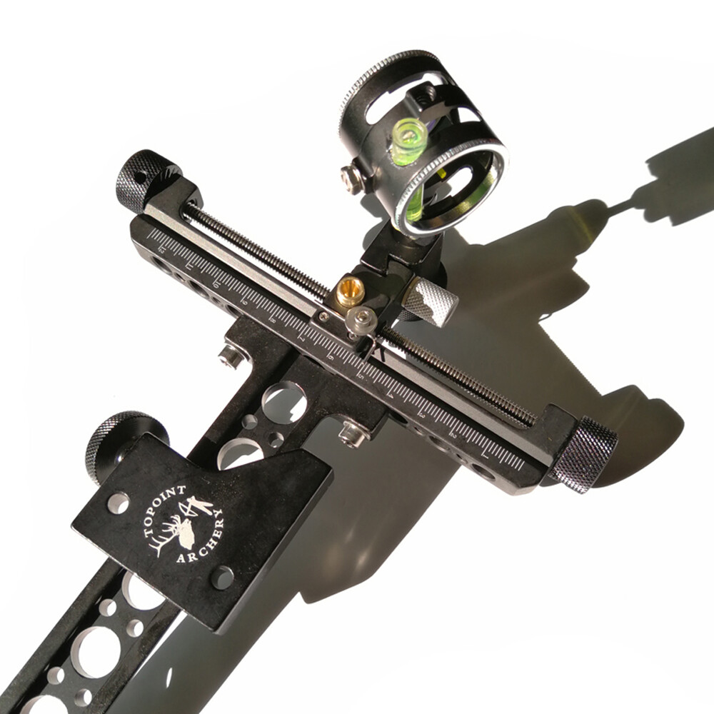 Compound Bow Sight Single Pin 4X Lens 0.059" Micro Adjust Archery Hunting Shoot