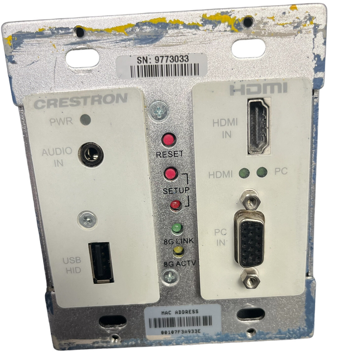 Crestron DM-TX-200-C-2G-W-T Wall Plate Digital Media CAT Transmitter 200 White