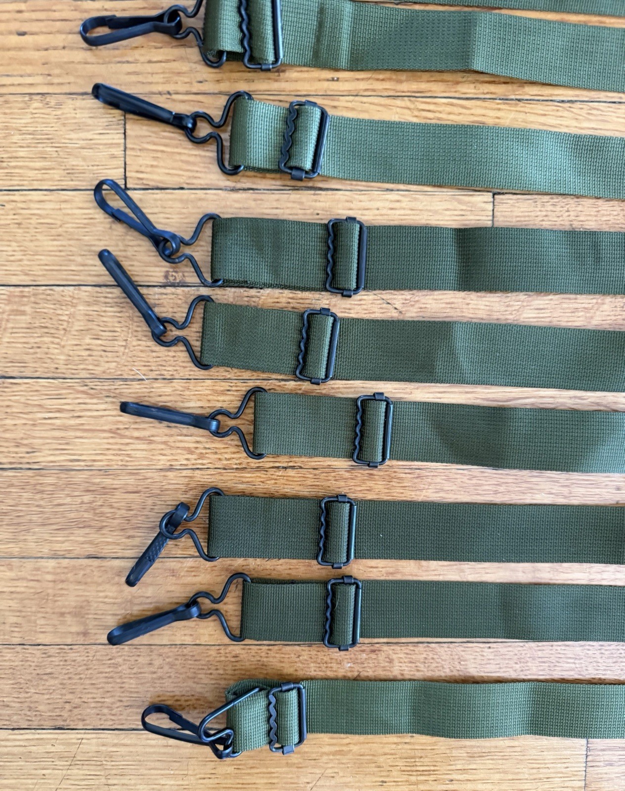 Military Surplus Strap Webbing with Hooks Olive Drab 38"