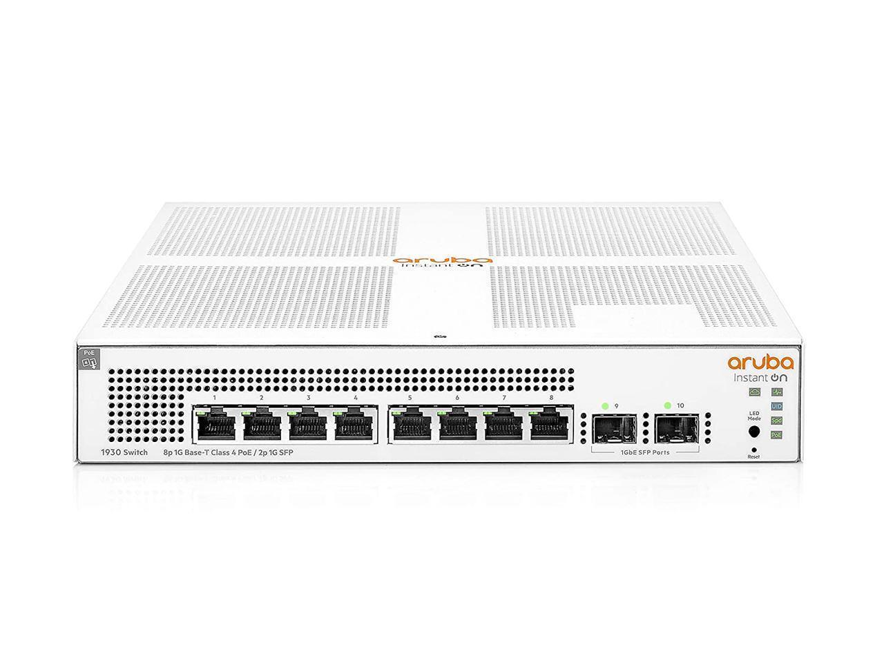 Aruba Instant On 1930 8-Port PoE Gb Ethernet 8xGE PoE (124W), 2X 1G SFP, L2+ Sma