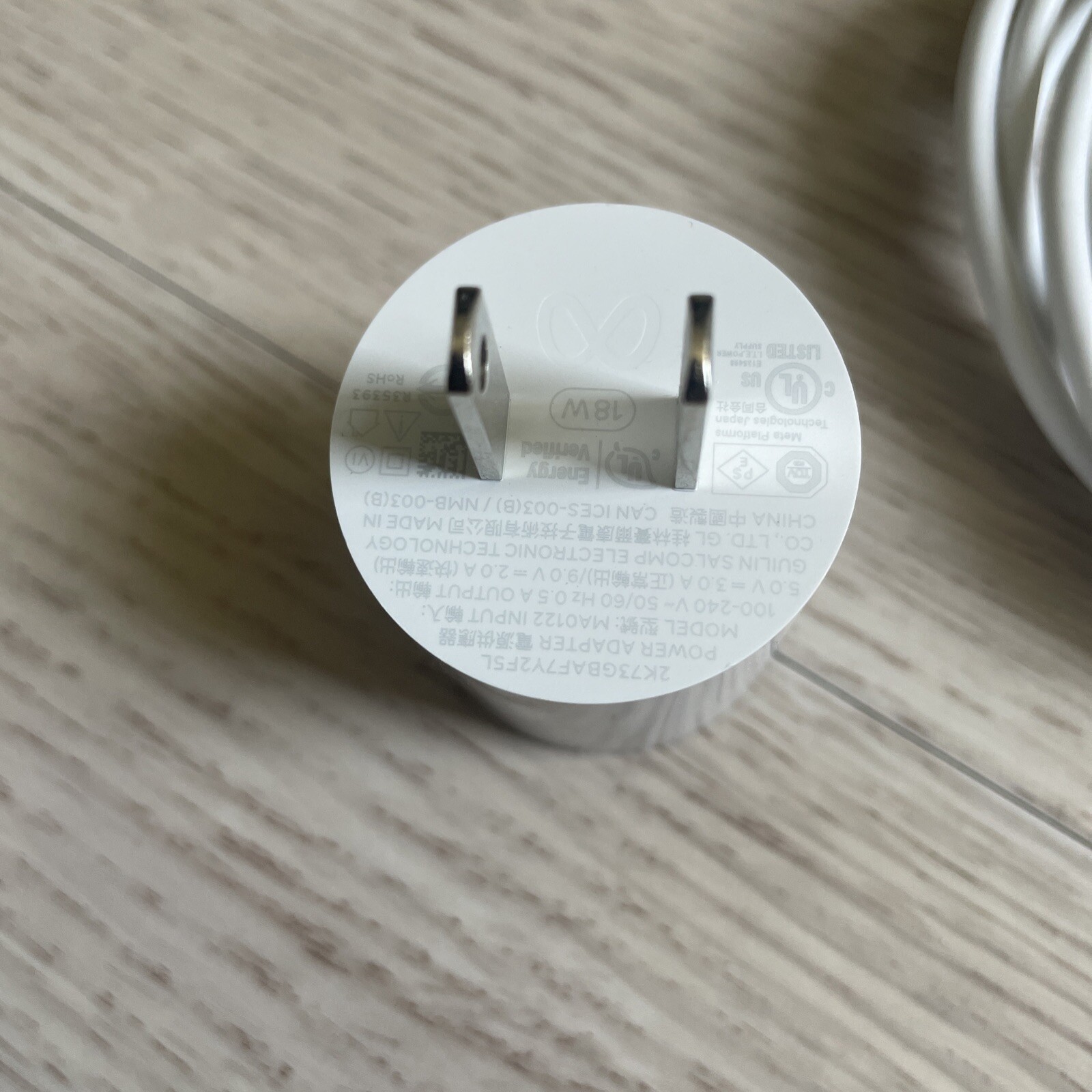 OEM Meta Quest 3 Charger ORIGINAL WHITE WITH BLOCK CABLE