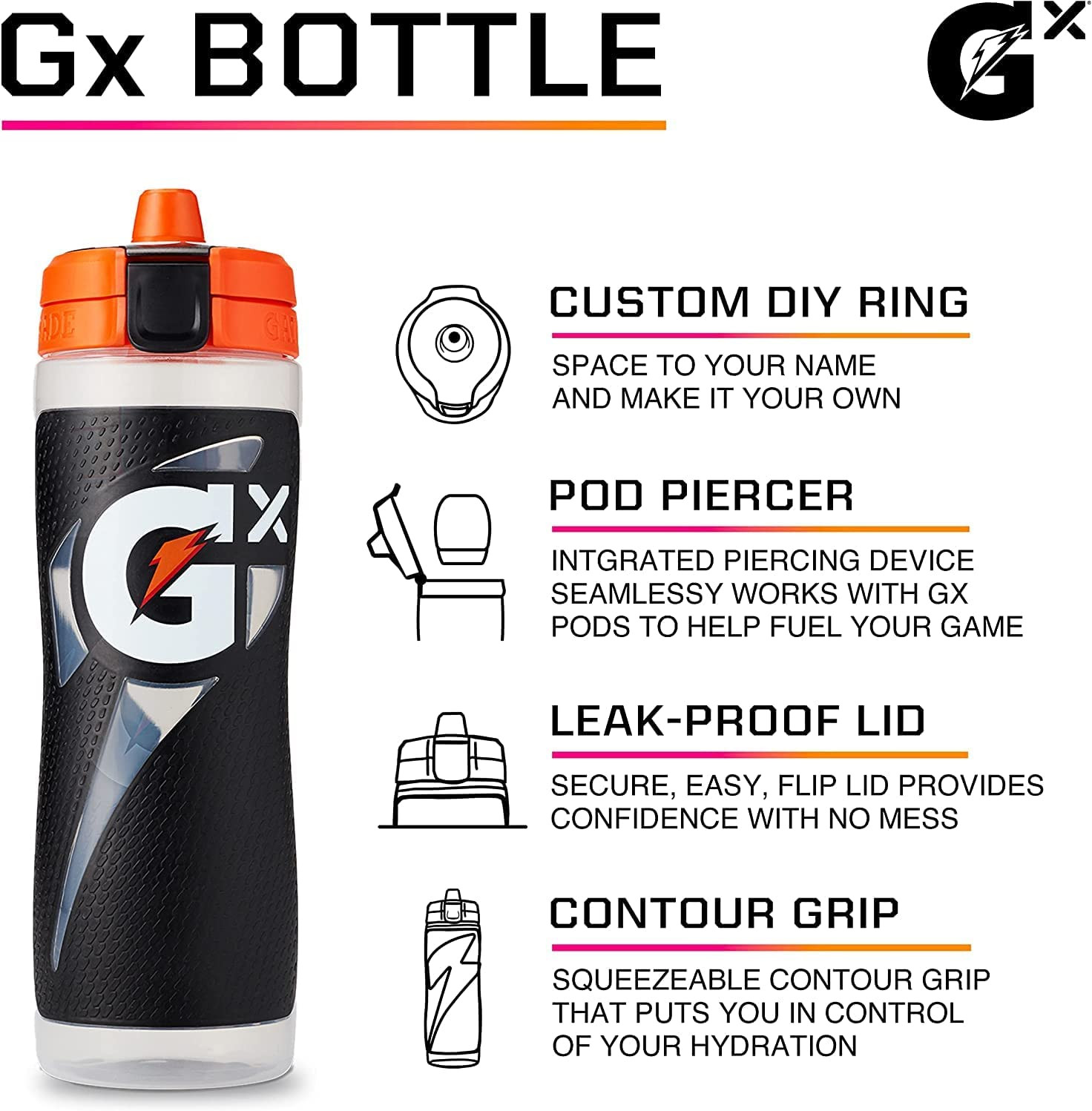 Gx, Marble Black, 30 Oz