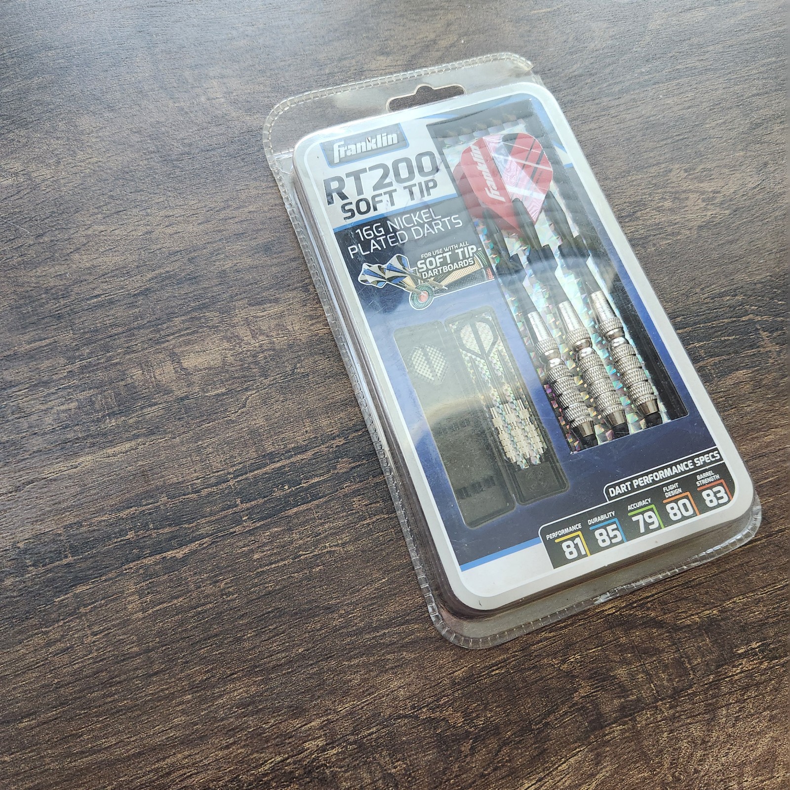 NEW - Unopened FRANKLIN RT200 SOFT TIP G NICKEL-PLATED DARTS