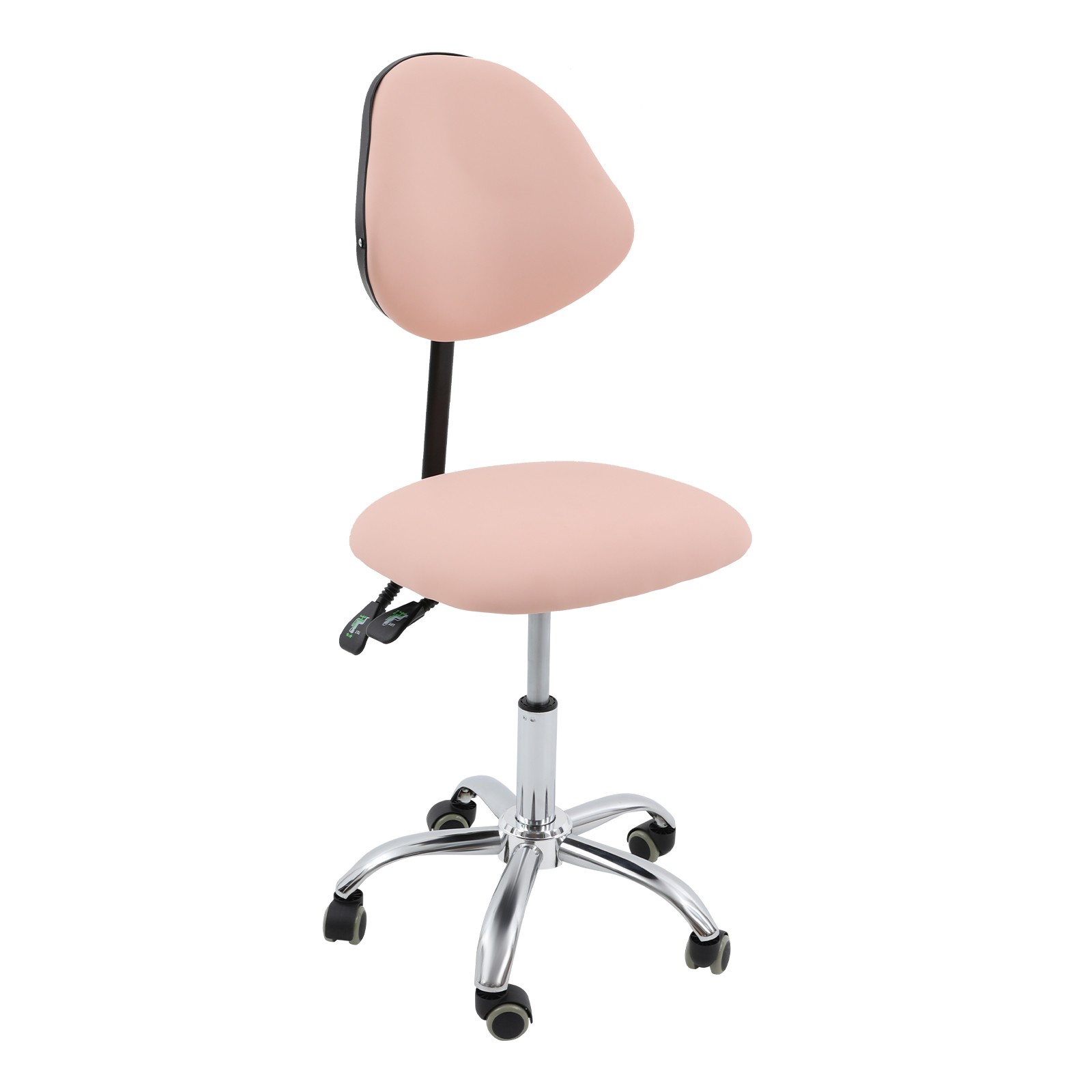 Ergonomic Rolling Stool Chair w/Backrest, Adjustable Saddle Chair Stool w/Wheels
