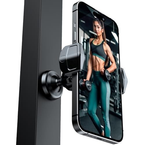 360° Rotatable Gym Magnetic Phone Holder for Workouts
