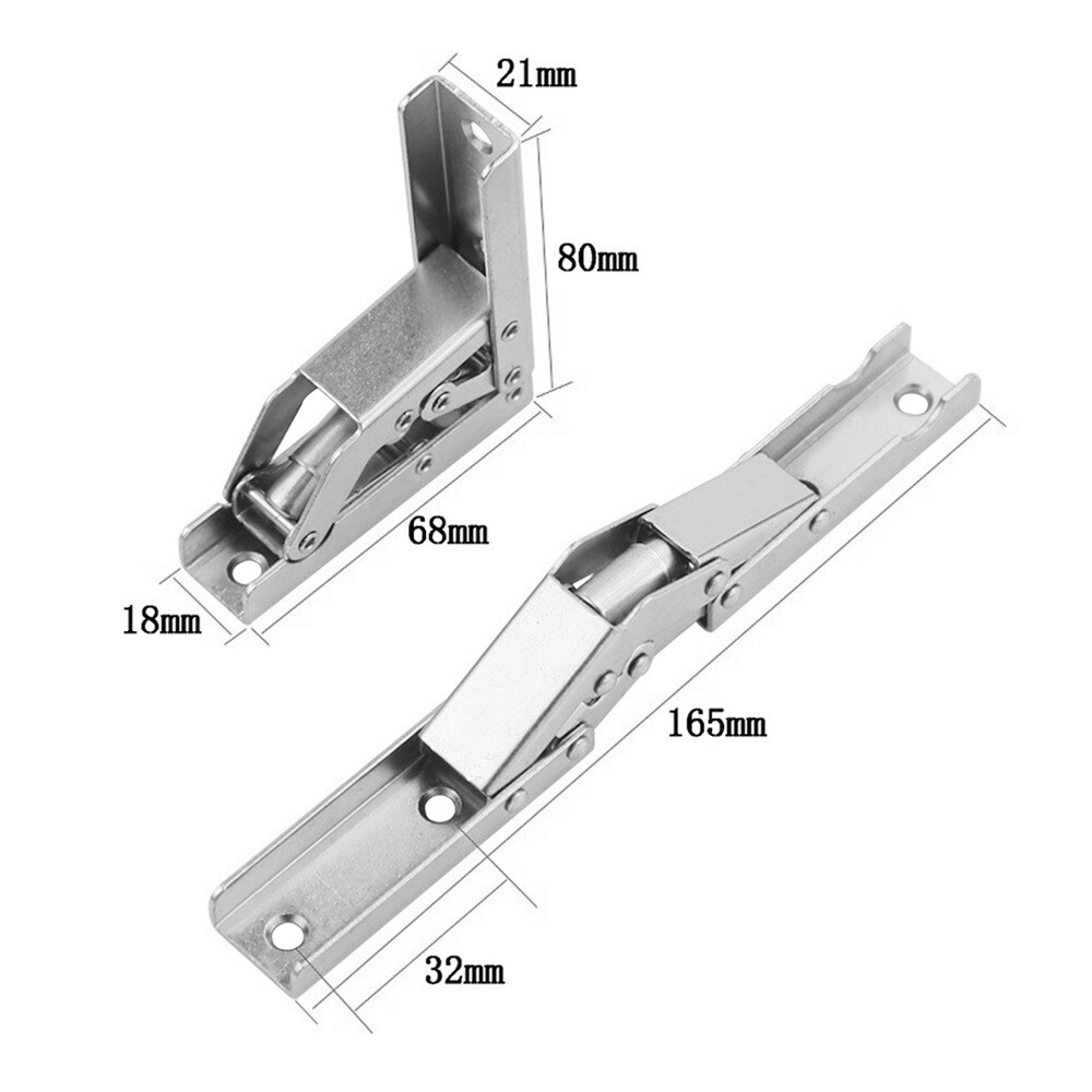 2pcs Folding Hinges Silver Kitchen TV Cabinet Doors Wardrobes Bookcases Hinges