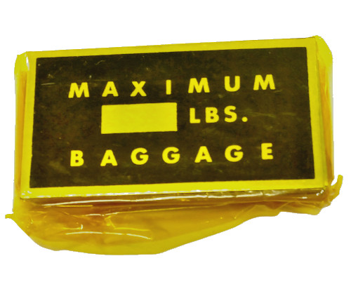 Cessna Aircraft "Maximum Lbs. Baggage" Placard, P/N G-102, NOS