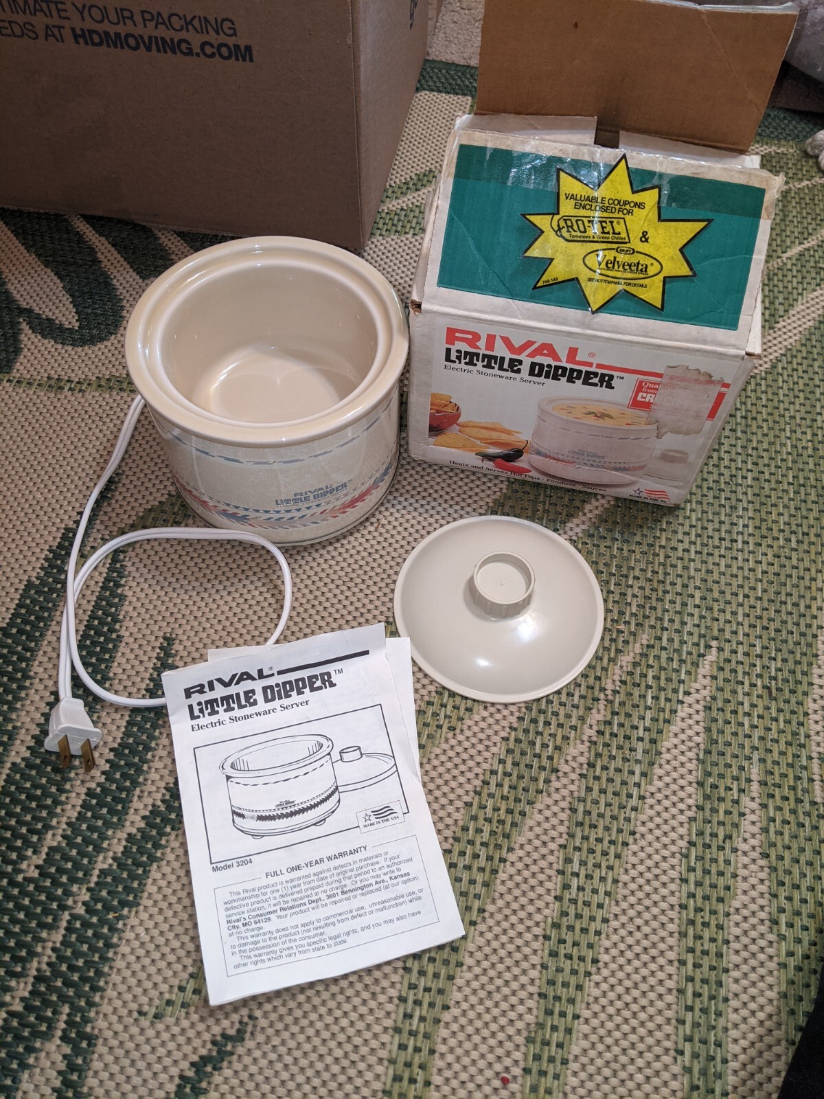Rival Little Dipper Mini Crock Pot Southwest Style Model 3204 NOS New Free Shipp