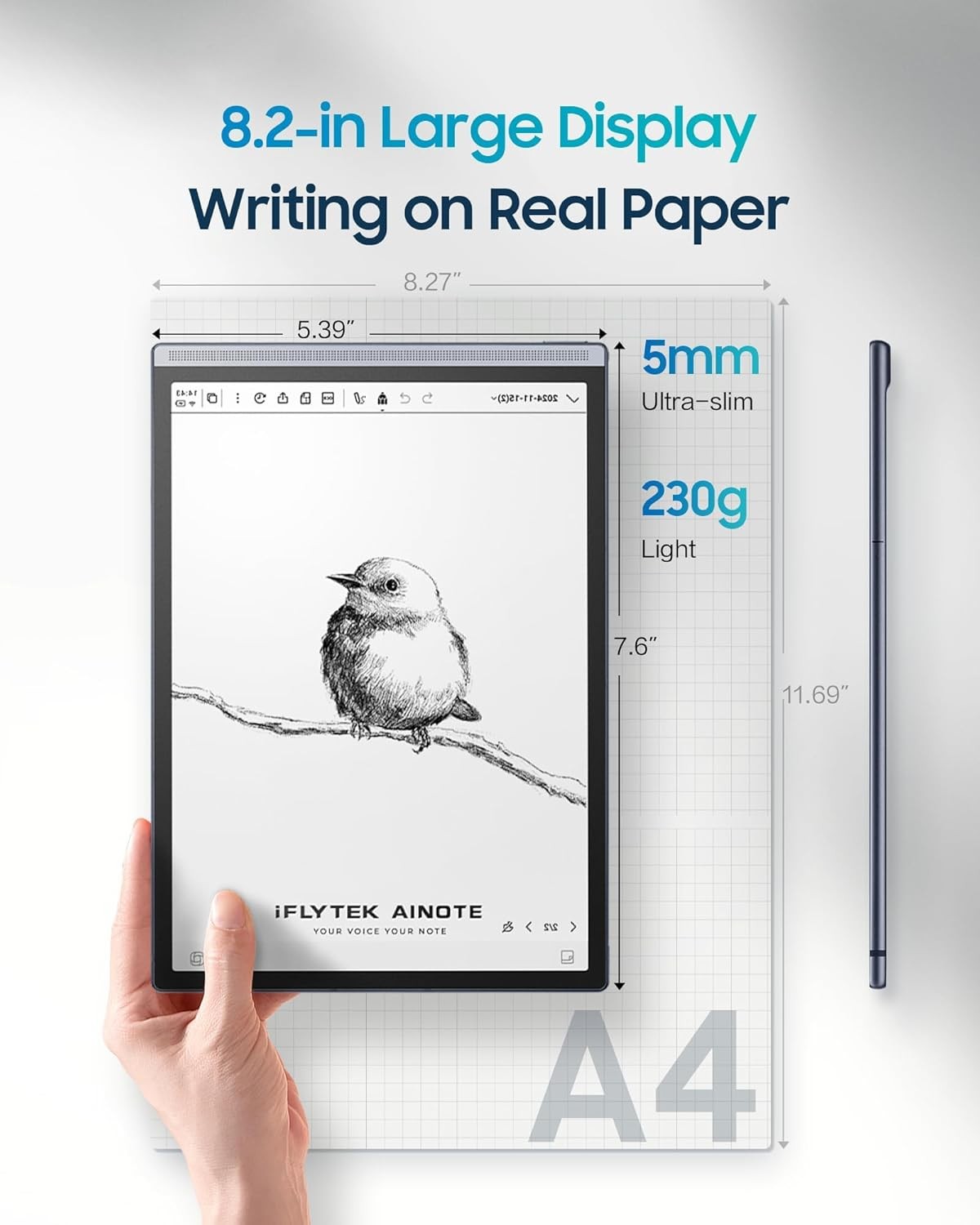 iFLYTEK AINOTE Air 2 Bundles 8.2" AI Note-Taking Tablet Writing Tablets Notebook