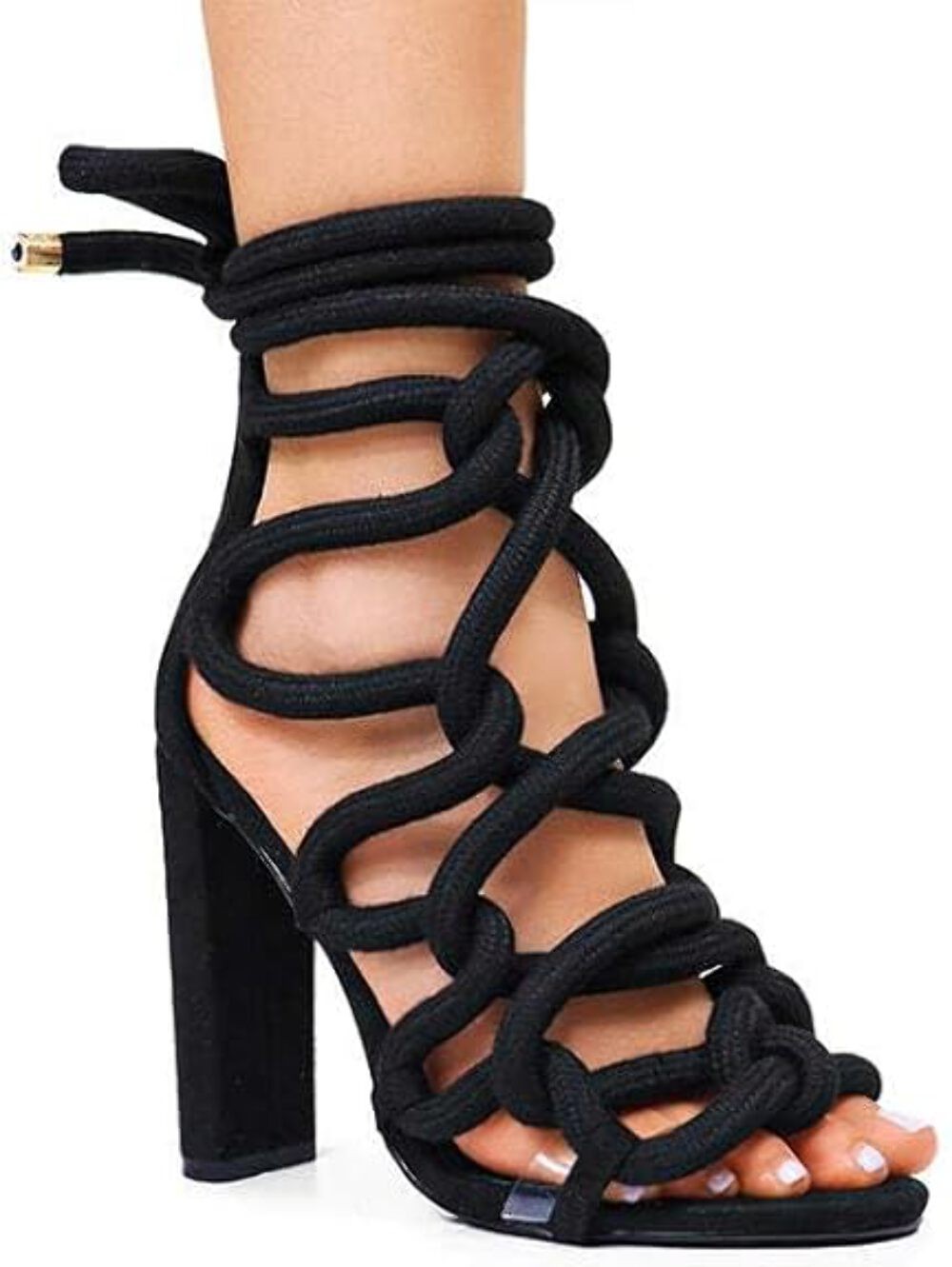 Women Gladiator Style Elegant Strappy Lace-Up Block Heel Sandals Shaya-1 Liliana