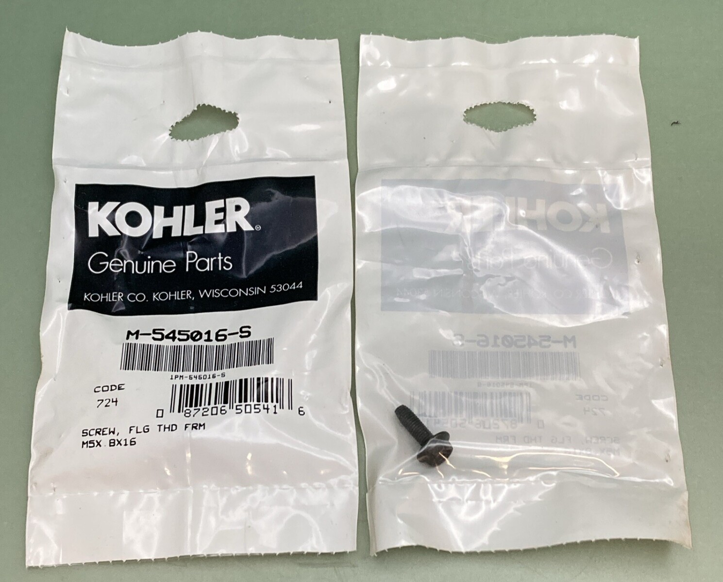 QTY 2 NEW GENUINE KOHLER M-545016-S SCREW, THREAD FORMING