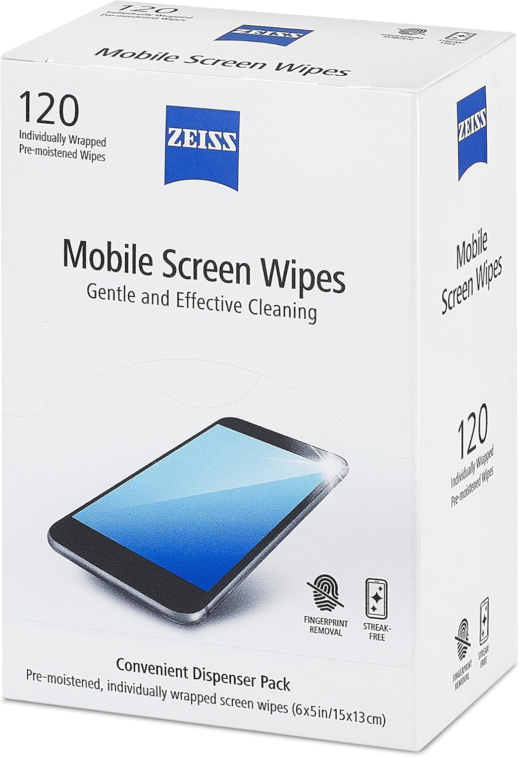 ZEISS Pre-Moistened Screen Cleaning Wipes – 120 Count for Electronics