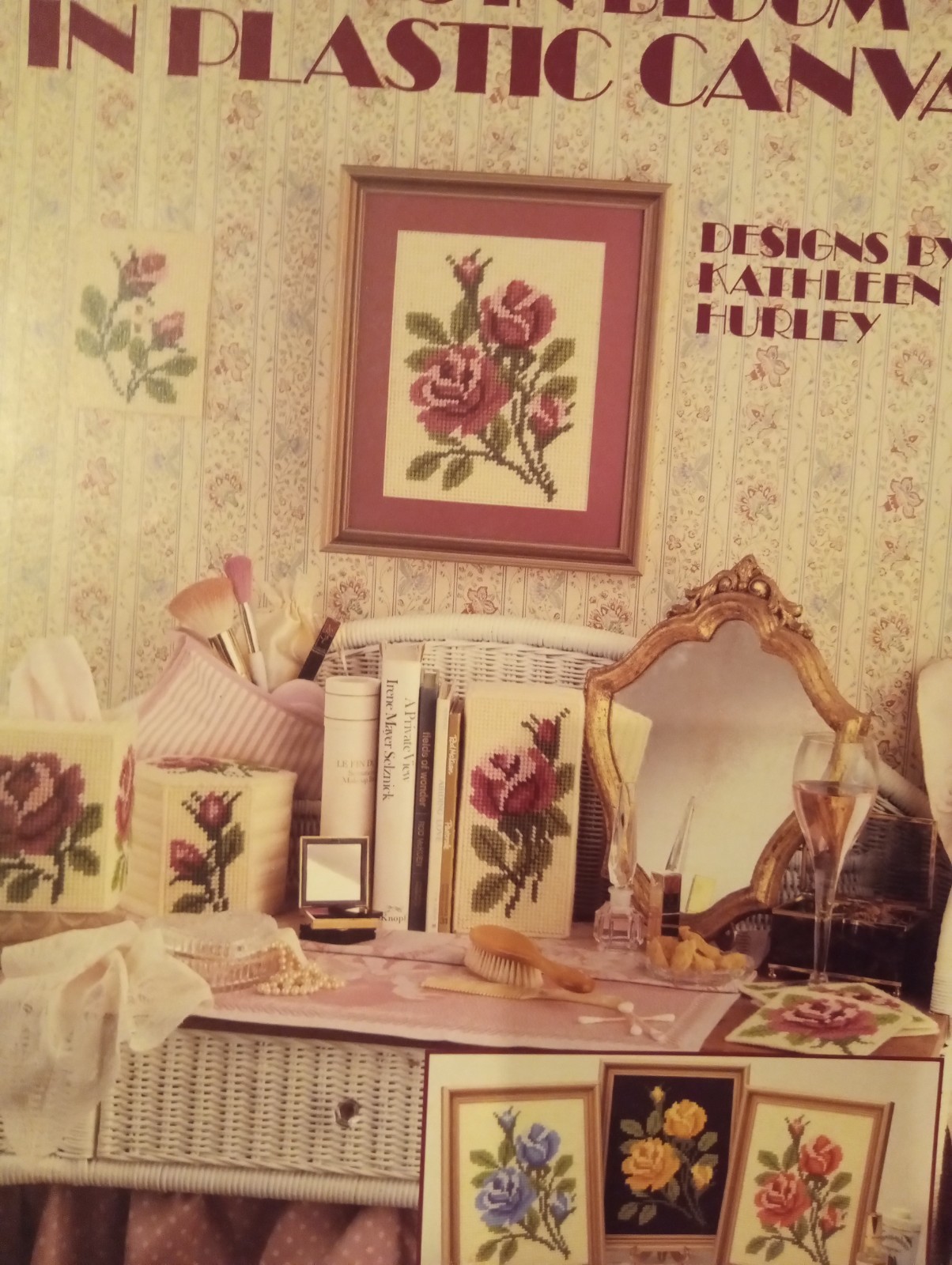 Cottage Roses Plastic Canvas Pattern Floral Rose Plastic Canvas Pattern Leaflet