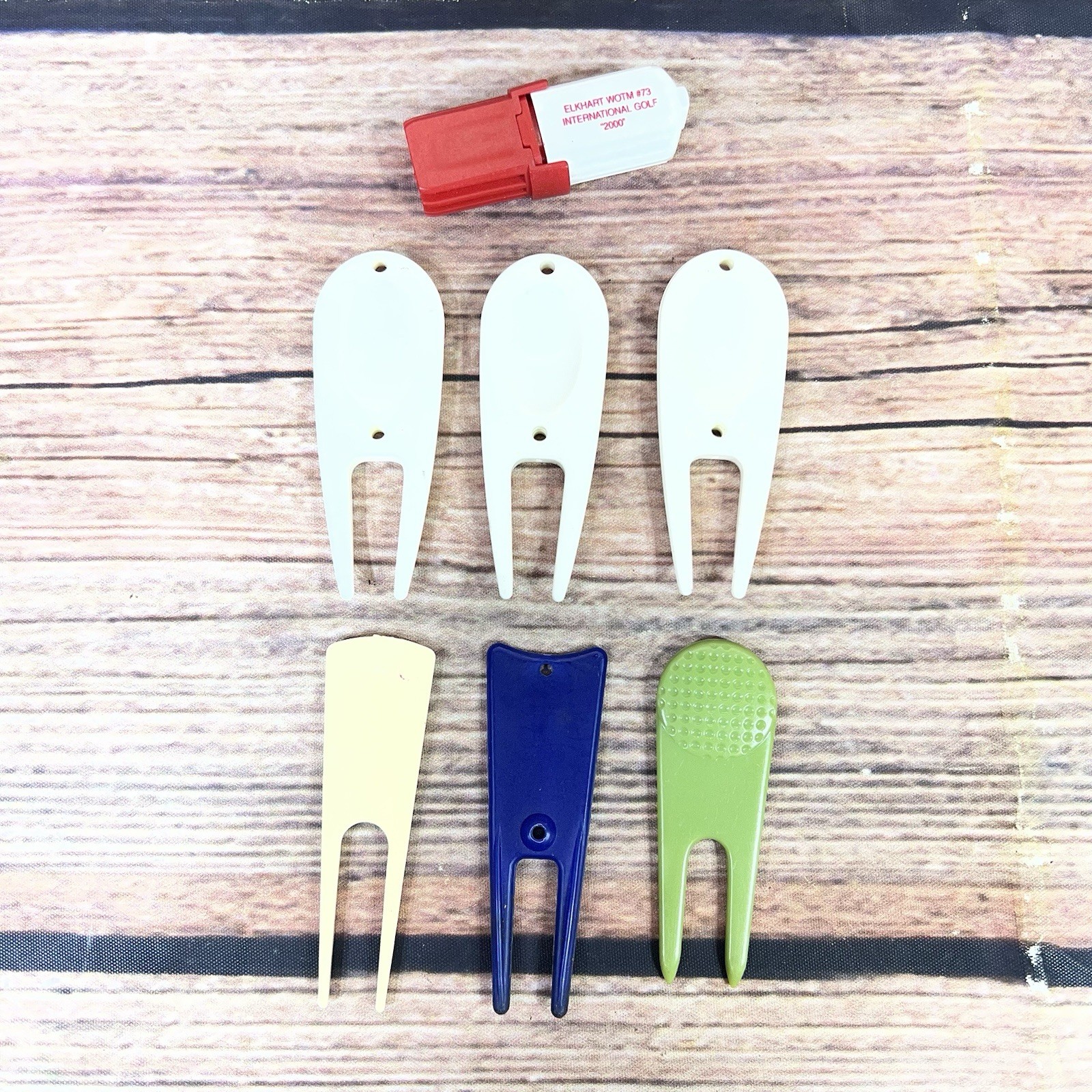 Vintage Lot Of 6 Golf Divot Tools Plastic Golf Tools