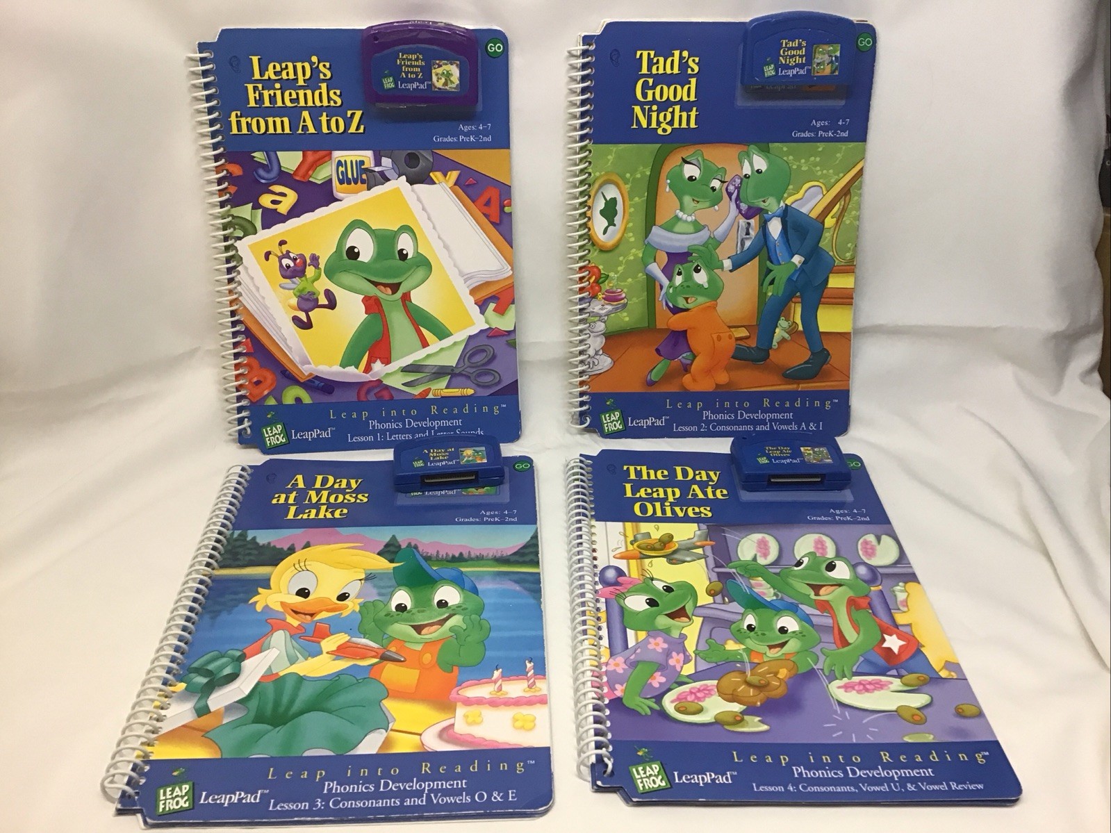 Leap Frog LeapPad Leap Into Reading Phonics Development 4 Pack Book & Cartridges