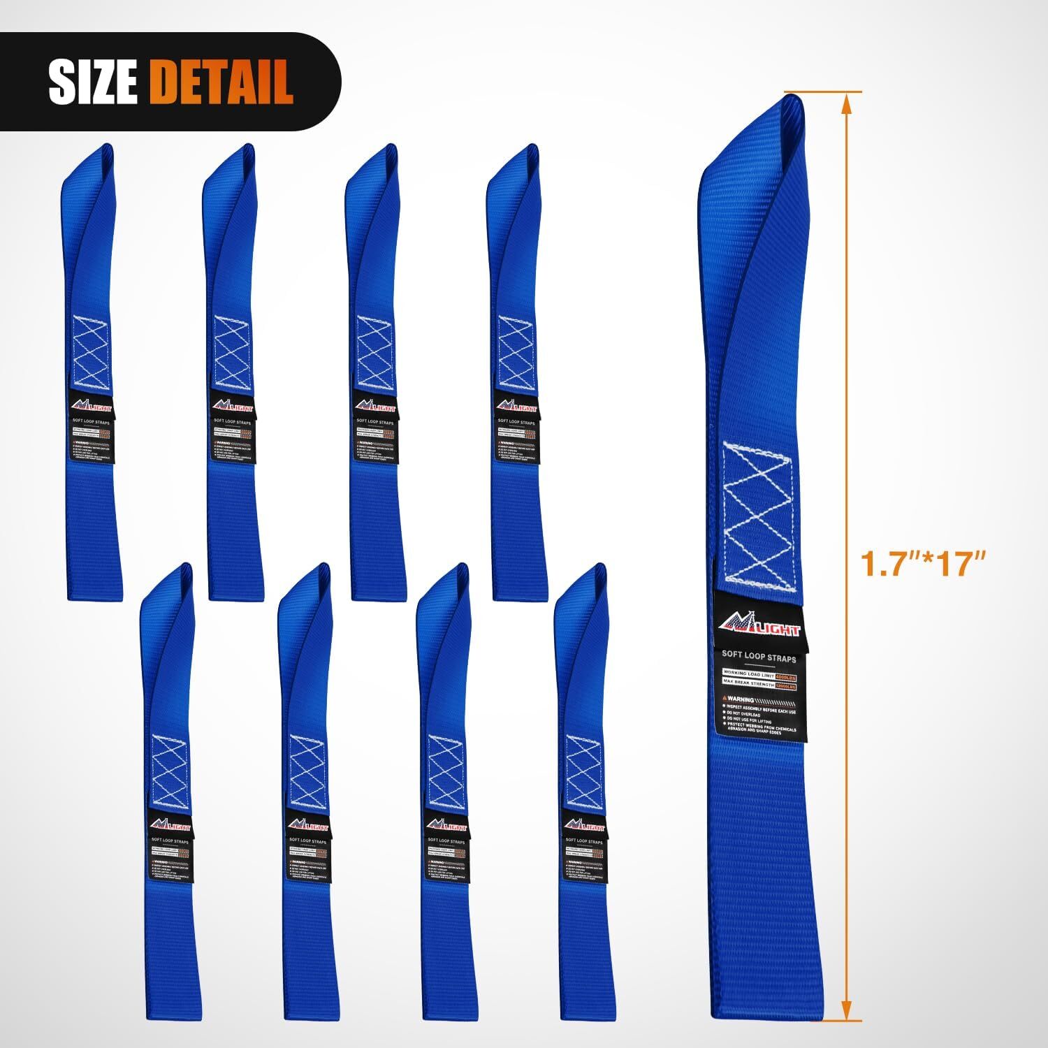 Nilight Motorcycle Tie Down Straps Max Break Strength 12000Lbs Blue