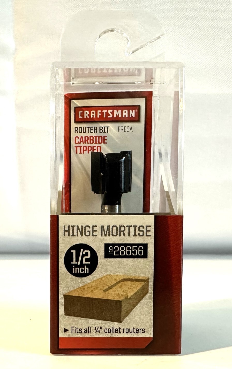 CRAFTSMAN 1/2" HINGE MORTISE CARBIDE TIPPED ROUTER BIT 28656 9-28656 1/4" SHANK