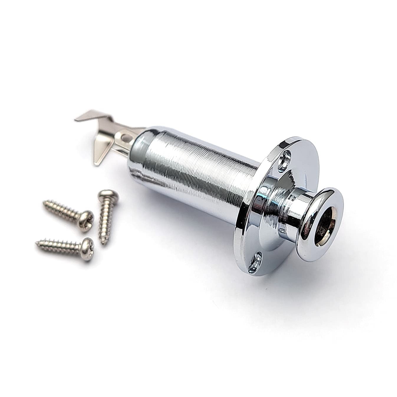 SAPHUE 6.35mm Acoustic Electric Guitar Bass Mono Endpin Output Jack Chrome