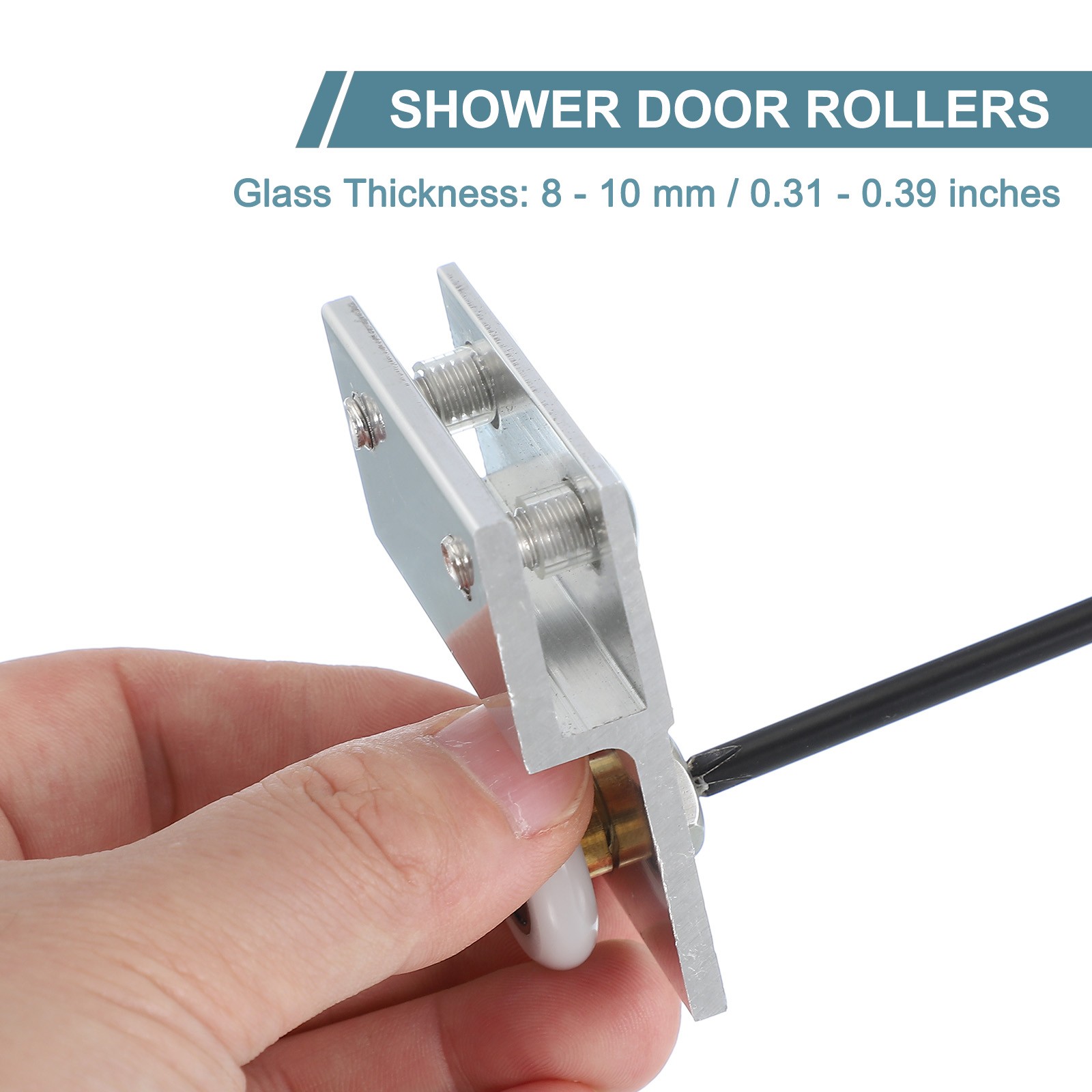 4Pcs 26mm Diameter Frameless Sliding Shower Door Roller Replacement Silver