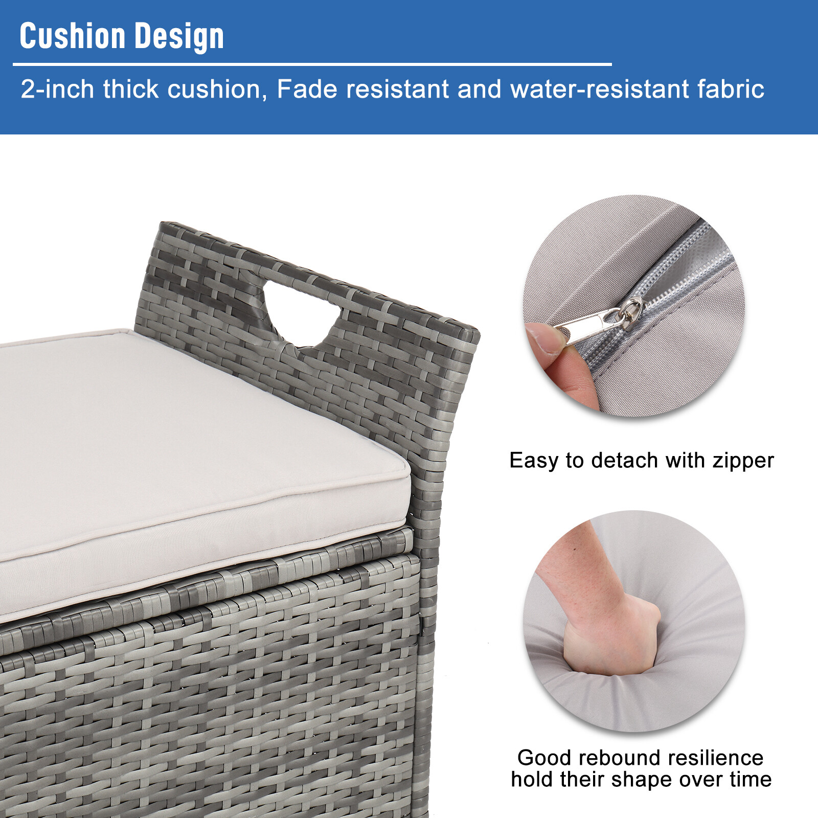 Iron Can Accommodate Gray Gradient Footstool Locker Rattan Locker Beige Mat