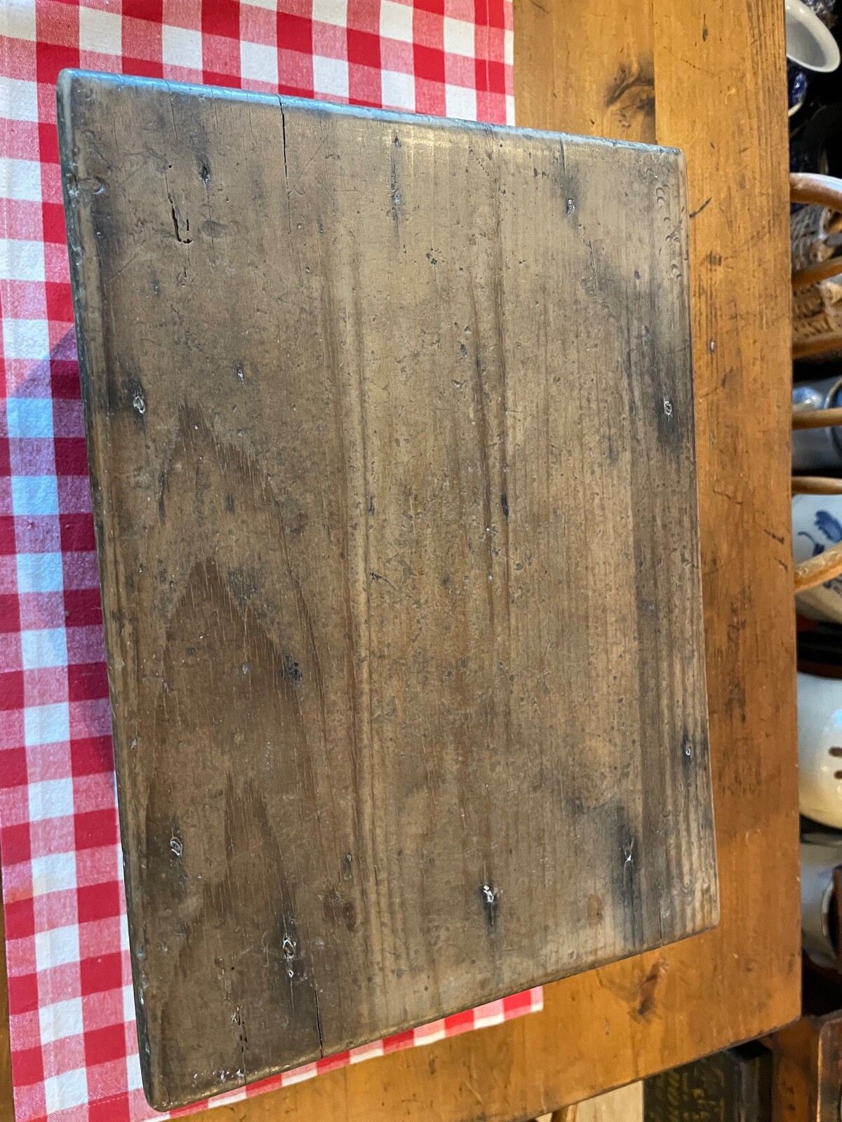 Antique Wooden Stool (square nails)