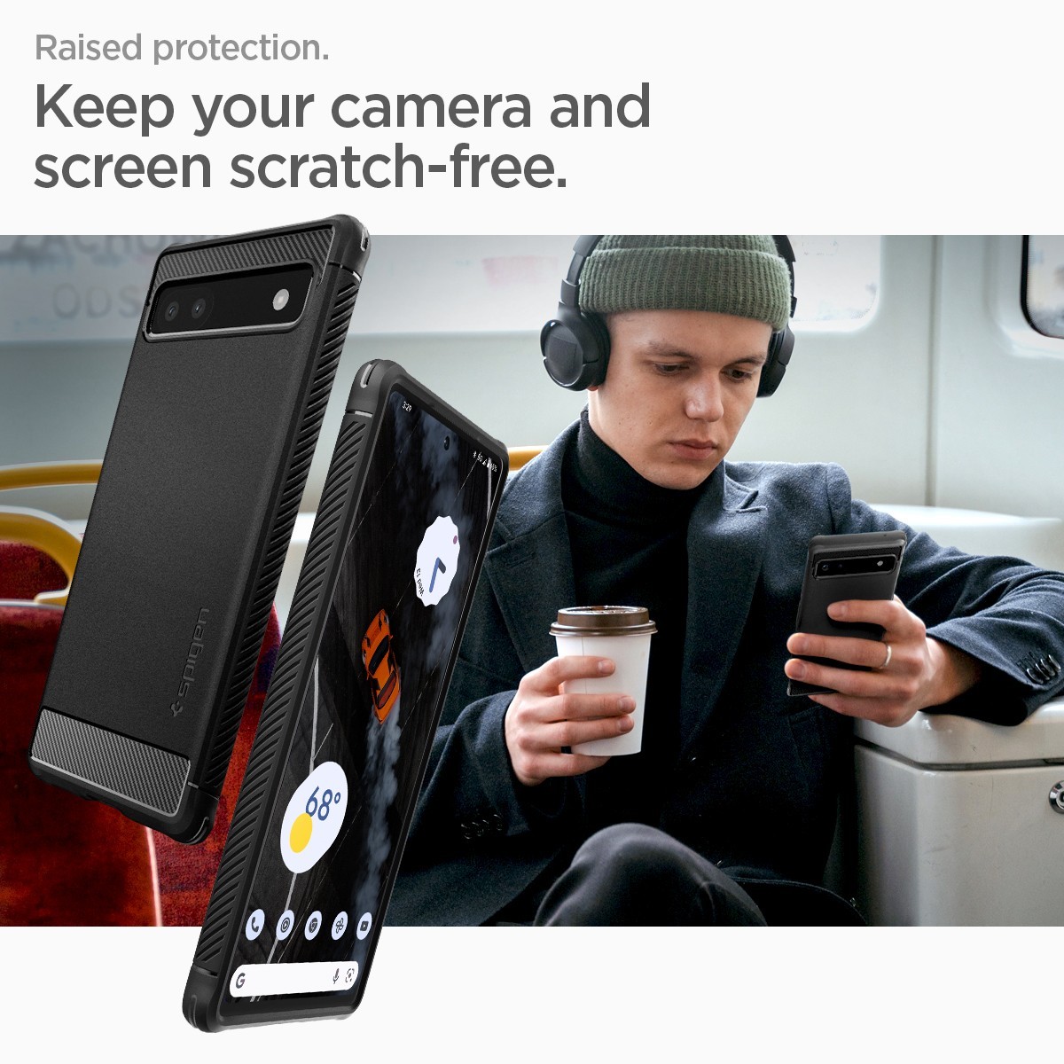 For Google Pixel 6a Case | Spigen [Rugged Armor] Shockproof Slim Cover