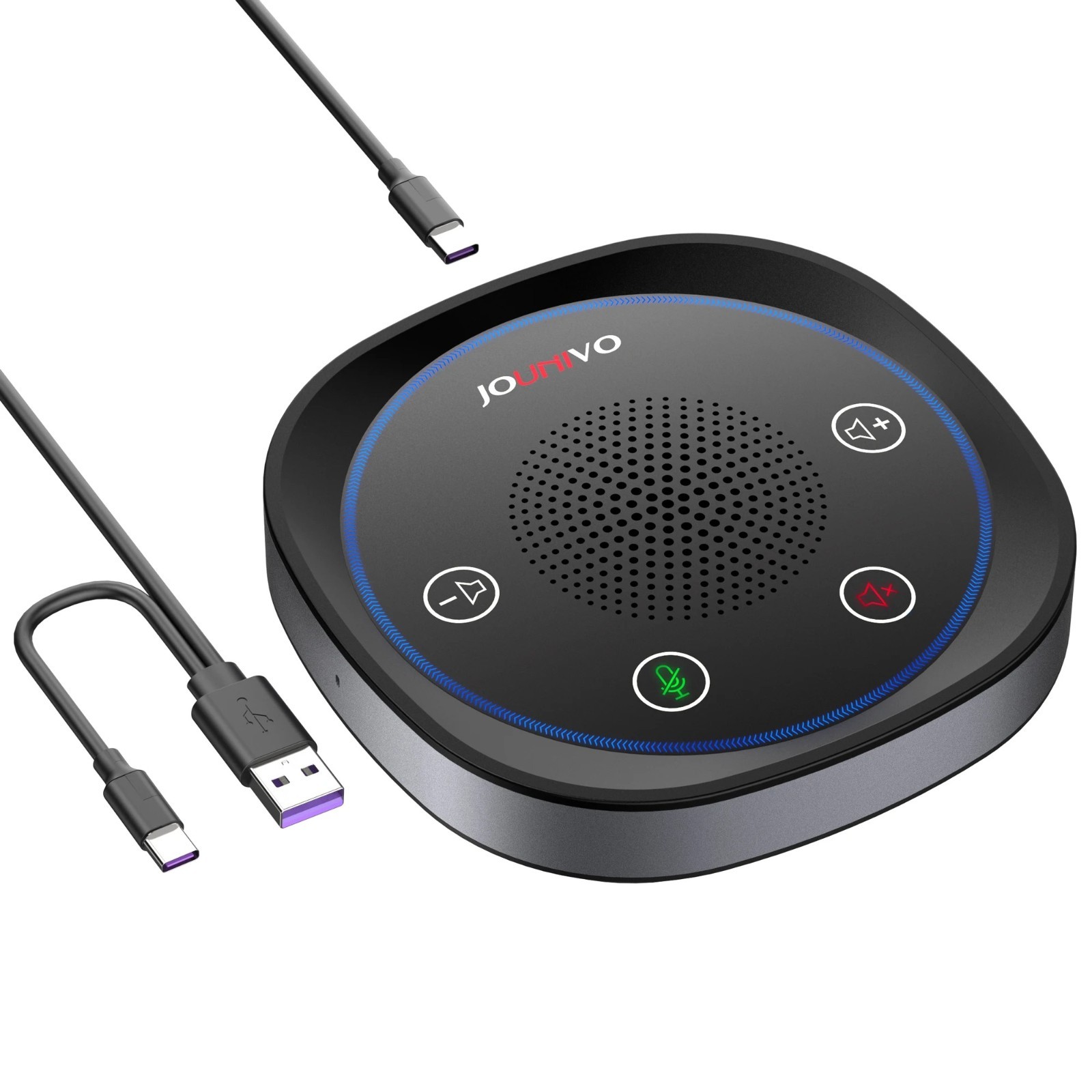 USB Conference Speaker Microphone Wired Touch Key Omni Mic Directional