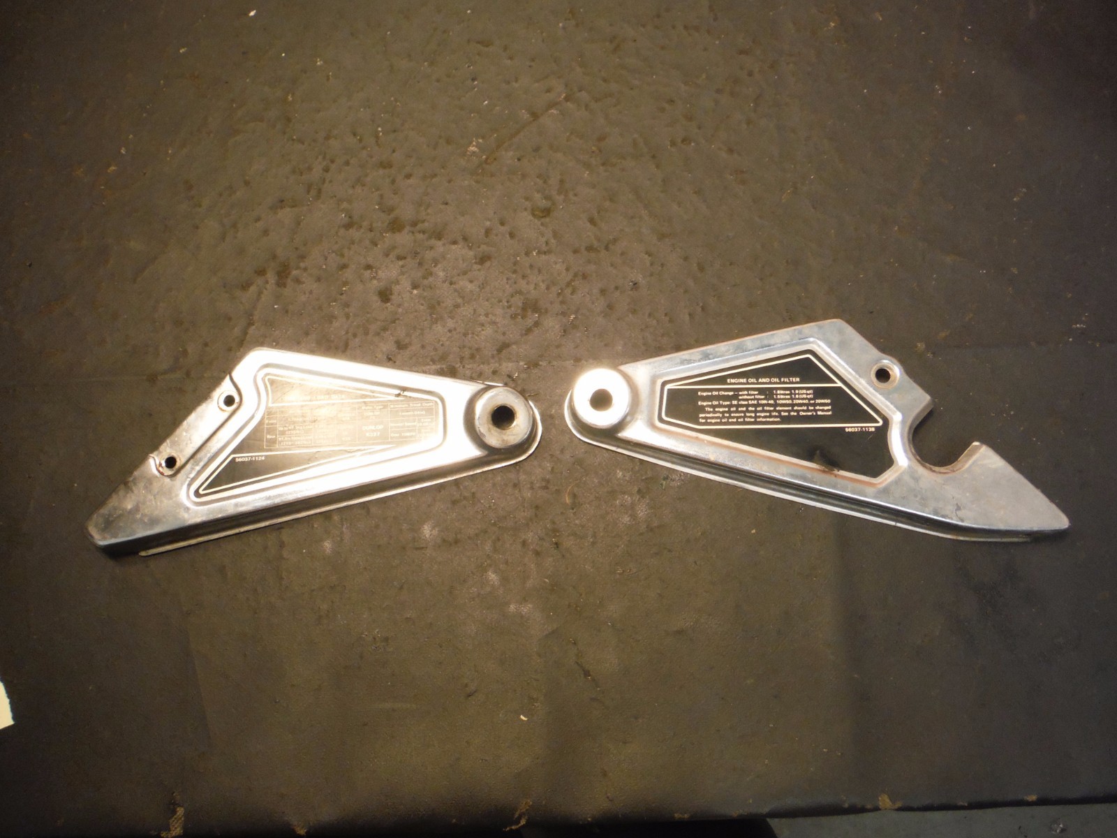 1987 87 88 Kawasaki KZ305LTD KZ305 LTD KZ 305 Rear Foot Peg Cover Trim Brackets
