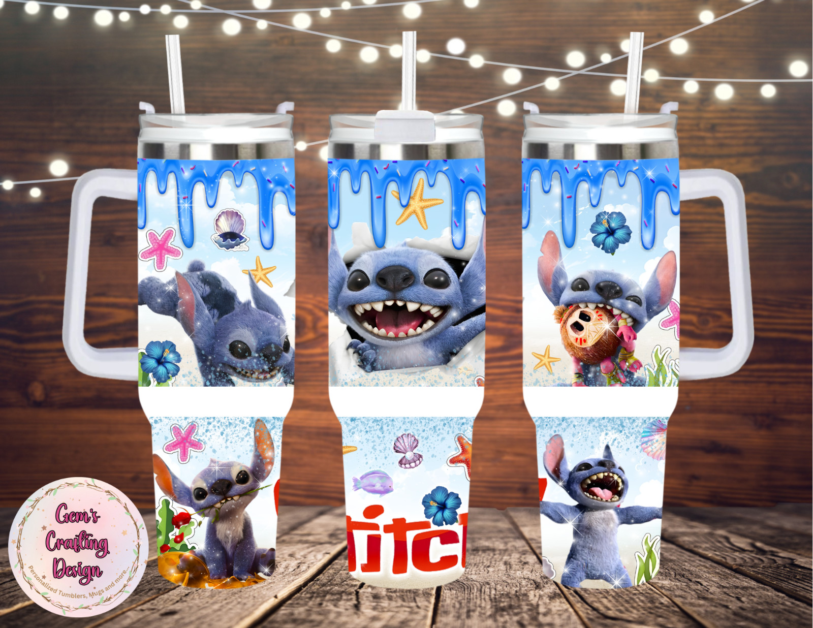 Lilo & Stitch Movie 40oz Tumbler With Handle Insulated Travel Mug