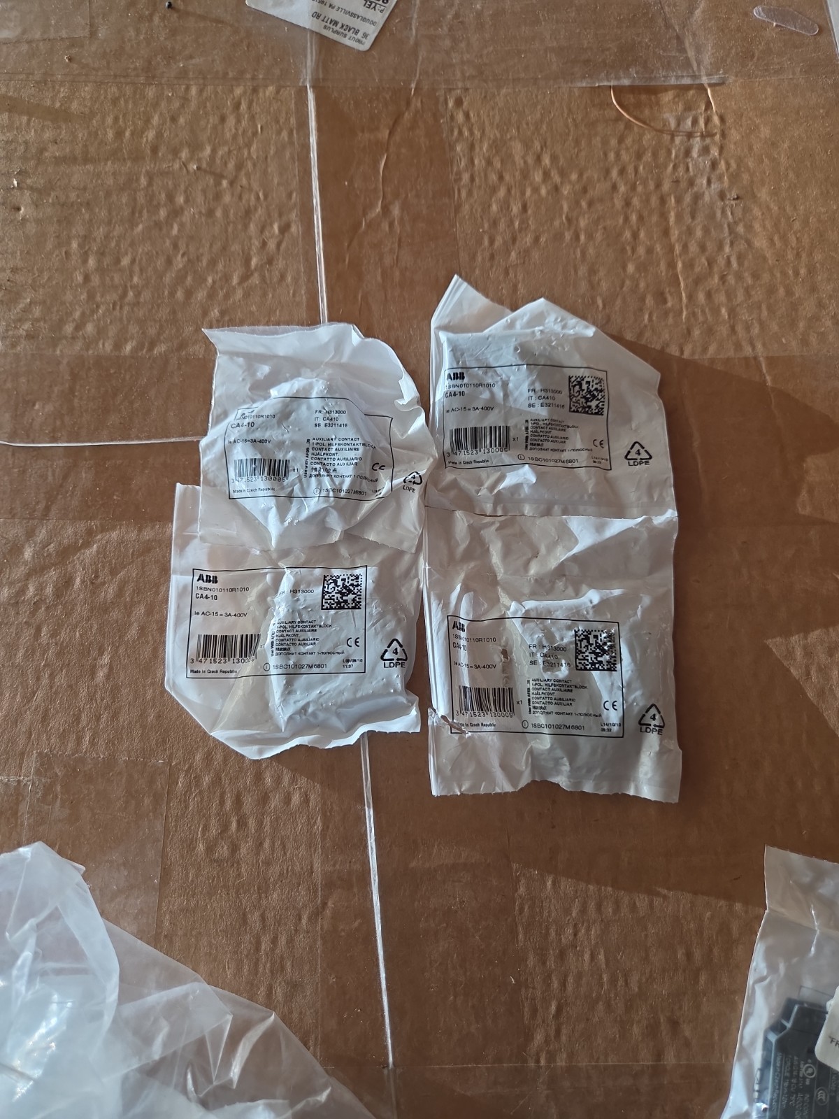 ABB CA4-10 Auxiliary Contact Block 1SBN010110R1010 NEW SEALED 4 Pack Lot