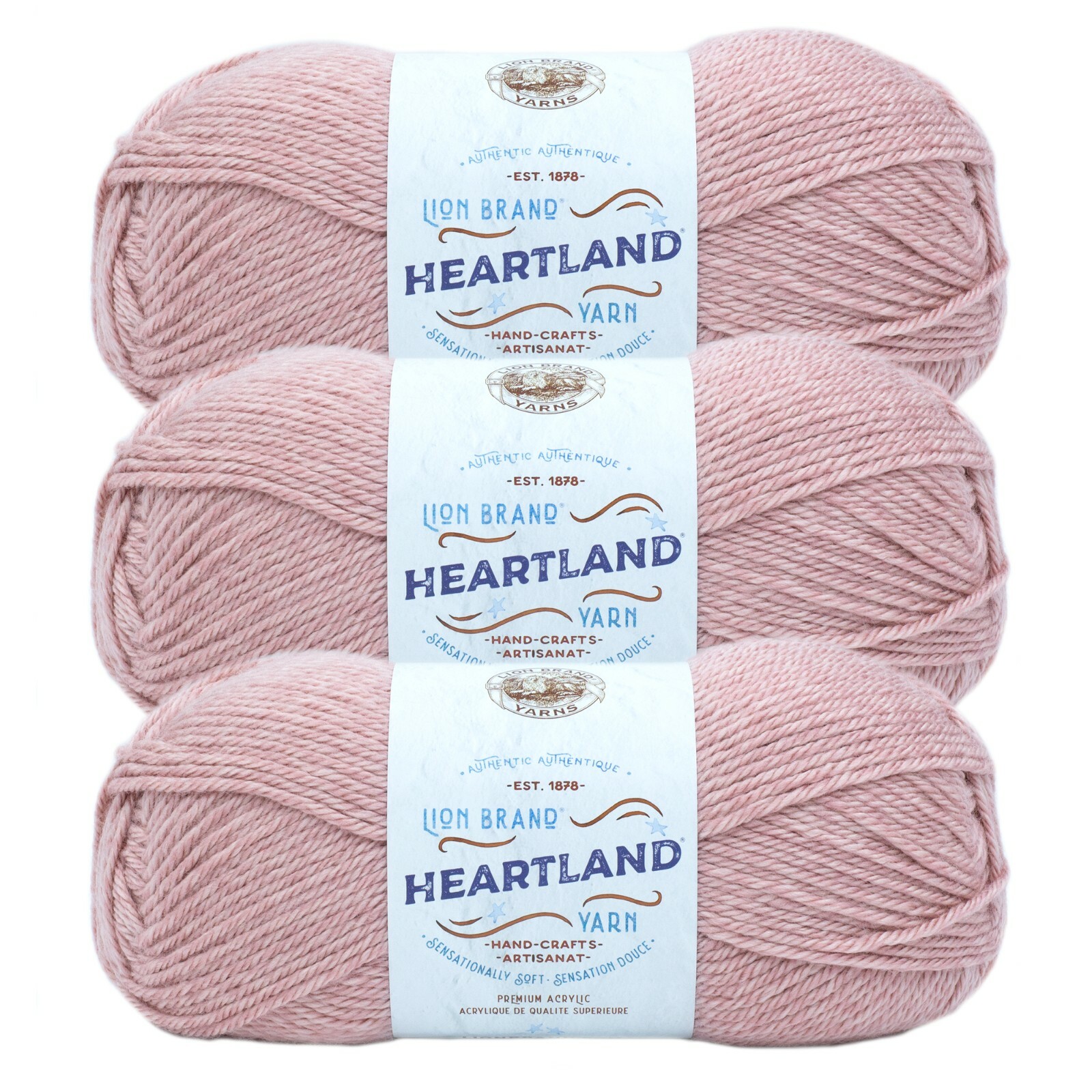 (3 Pack) Lion Brand Yarn 136-140Q Heartland Worsted Weight  Yarn, Capitol Reef