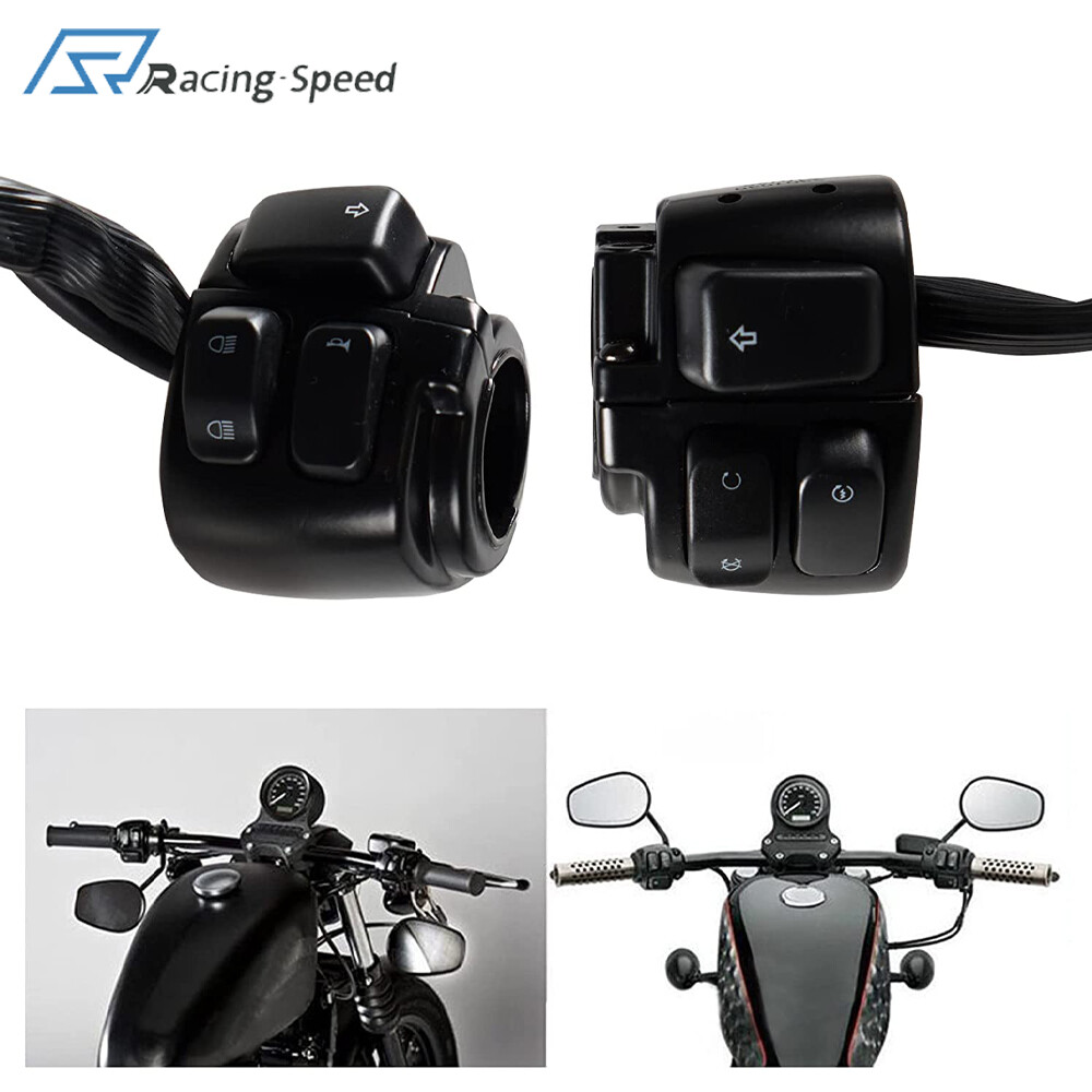 Pair 1" Handlebar Switches Control and Wiring Harness for Harley Softail 96-2012