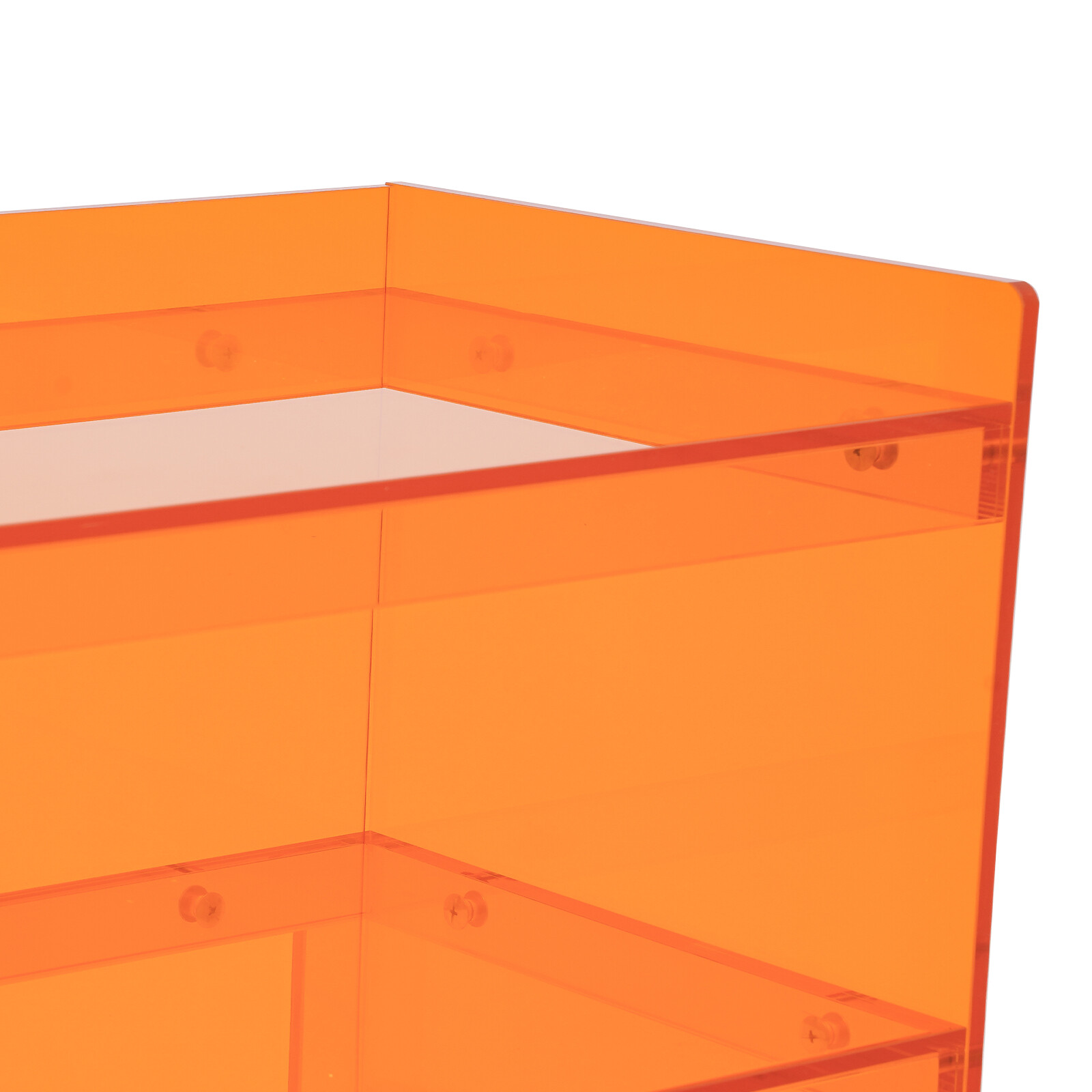 Small Entryway Table 2 Tier Acrylic Table Clear Entry Table Orange 100*30*80cm