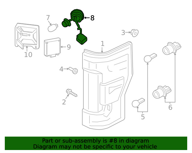 Genuine Ford Backup Lamp Bulb Socket HC3Z13410B