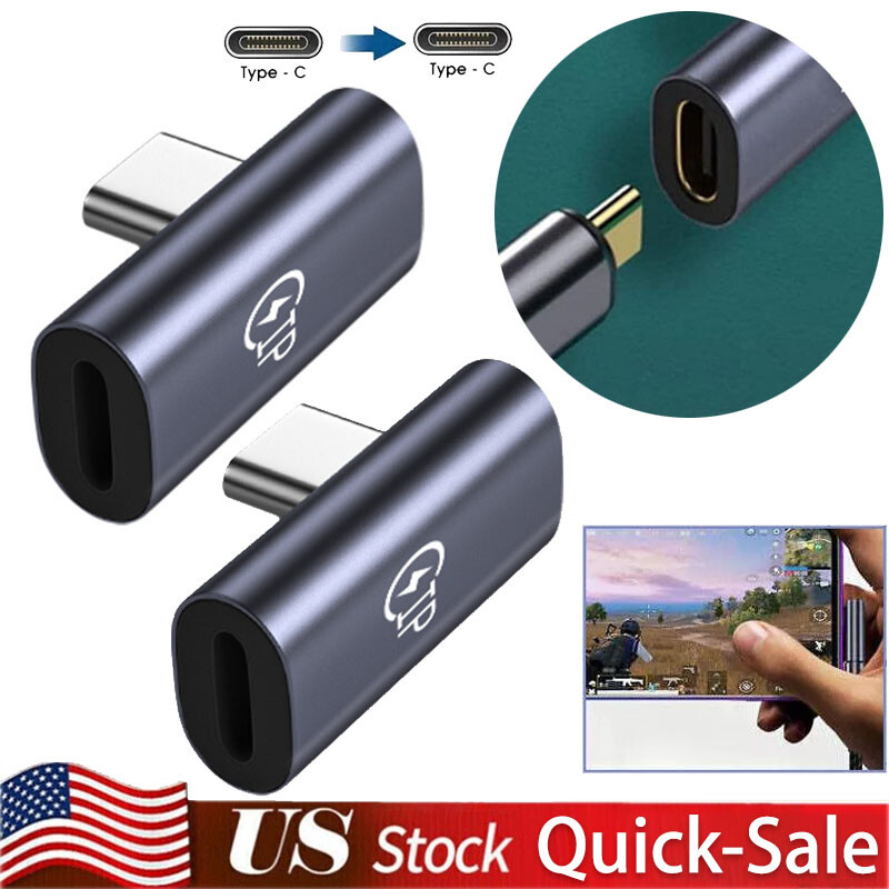 90 Right Angle USB C to USB C Adapter Type C Fast Charging Converter 40Gbps