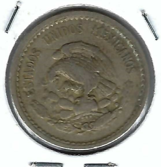 1937 Mexico Circulated Five Centavo Coin