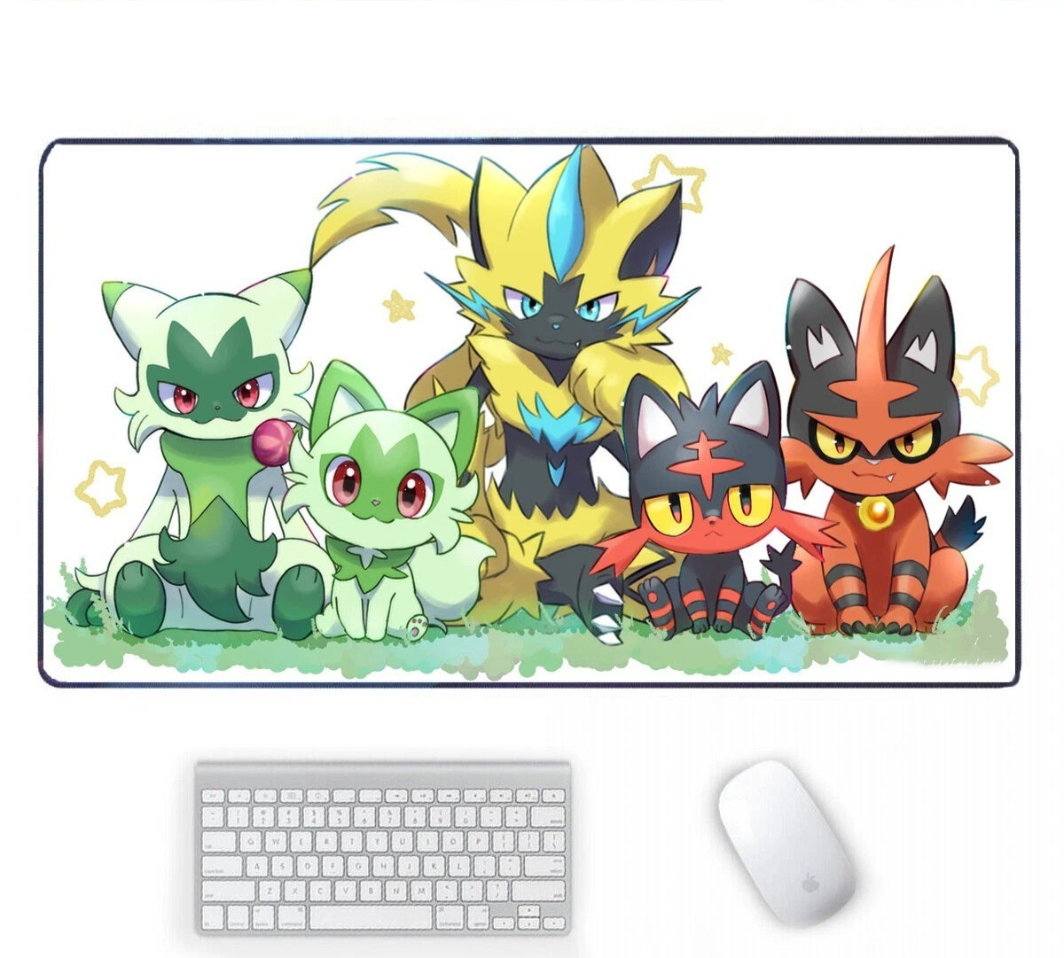 Pokemon Floragato Litten Gaming Desk Mat Mouse Pad