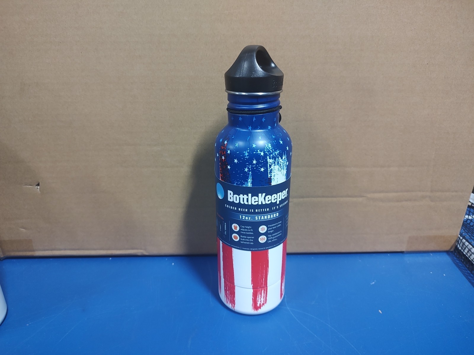 BottleKeeper 12oz Standard 2.0 Beer Bottle Insulator w/Opener, American Graffiti