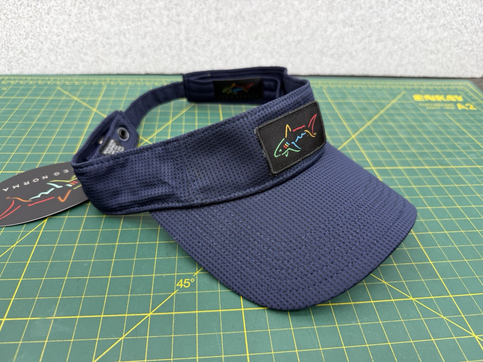 Greg Norman Blue Sun Visor w/Embroidered Shark Logo - Golf Hat Cap NEW!