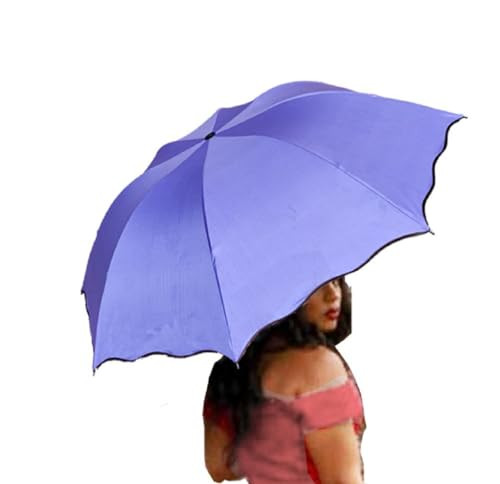 WENDIN Travel Foldable compact Umbrellas Sun rain Umbrellas parasol with Purple