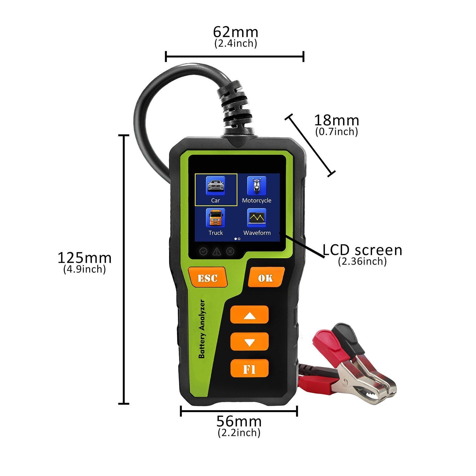 Digital Car Battery Tester Real Time Waveform CCA Battery Load Tester 5-30V Auto