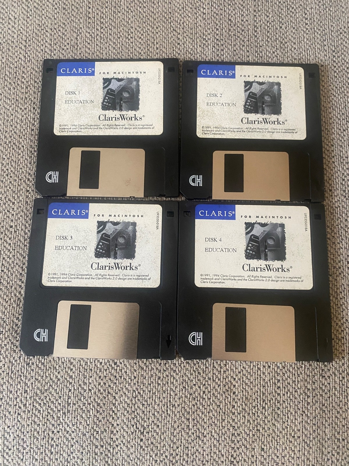 Vintage Apple Macintosh Claris Works Education v2.0 - Floppy Disks